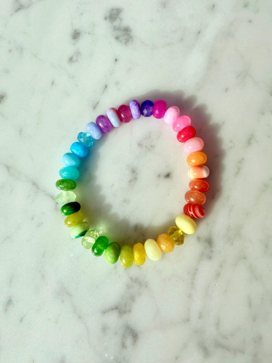 The Fruit Loops Matching Bracelet - Rainbow Neon Opal Gemstone Candy Bracelet