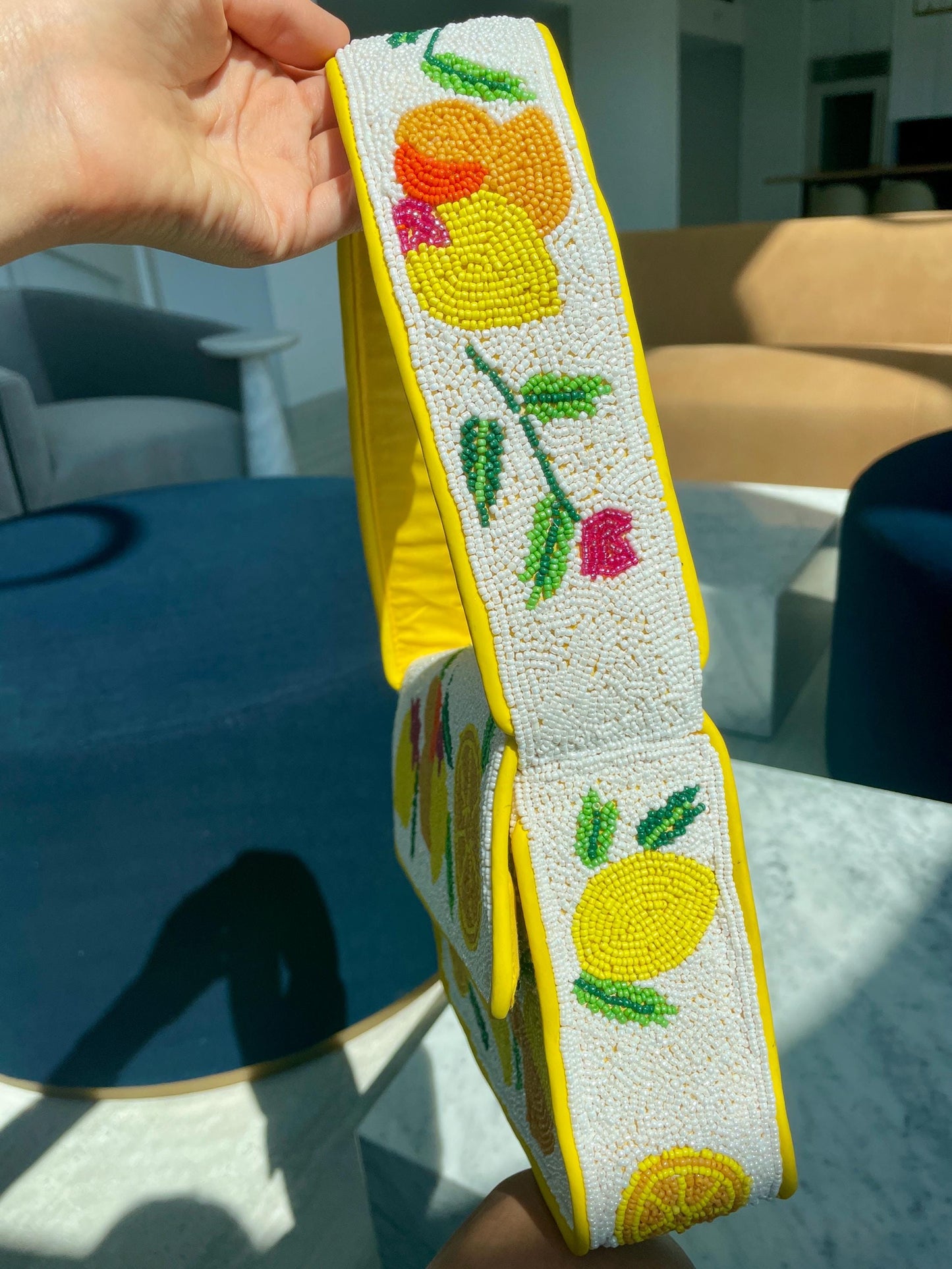 Make Lemonade Beaded Shoulder Bag