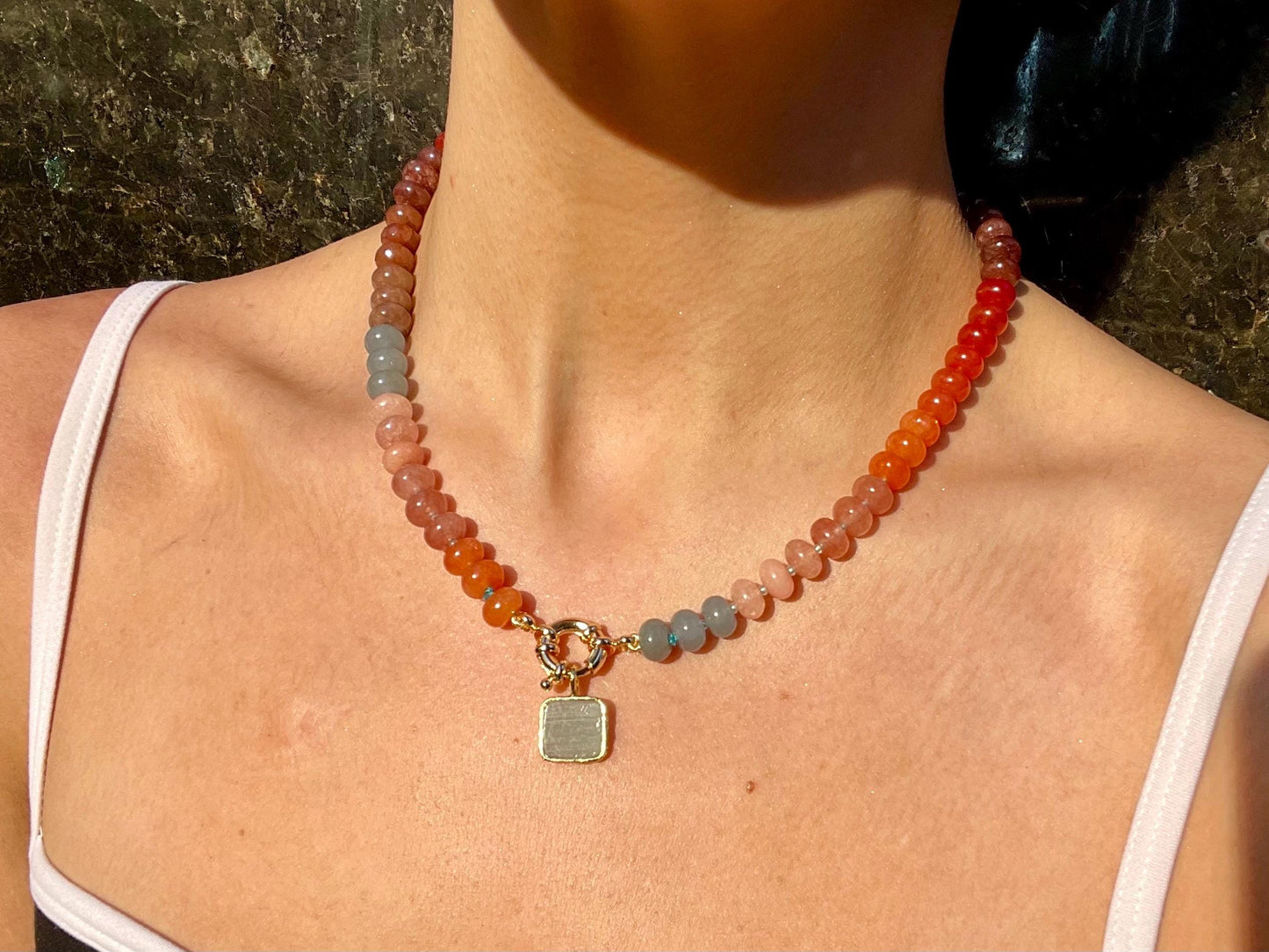 Montessori Girl - Stone Beaded Necklace with 14K GF Enhancer Clasp