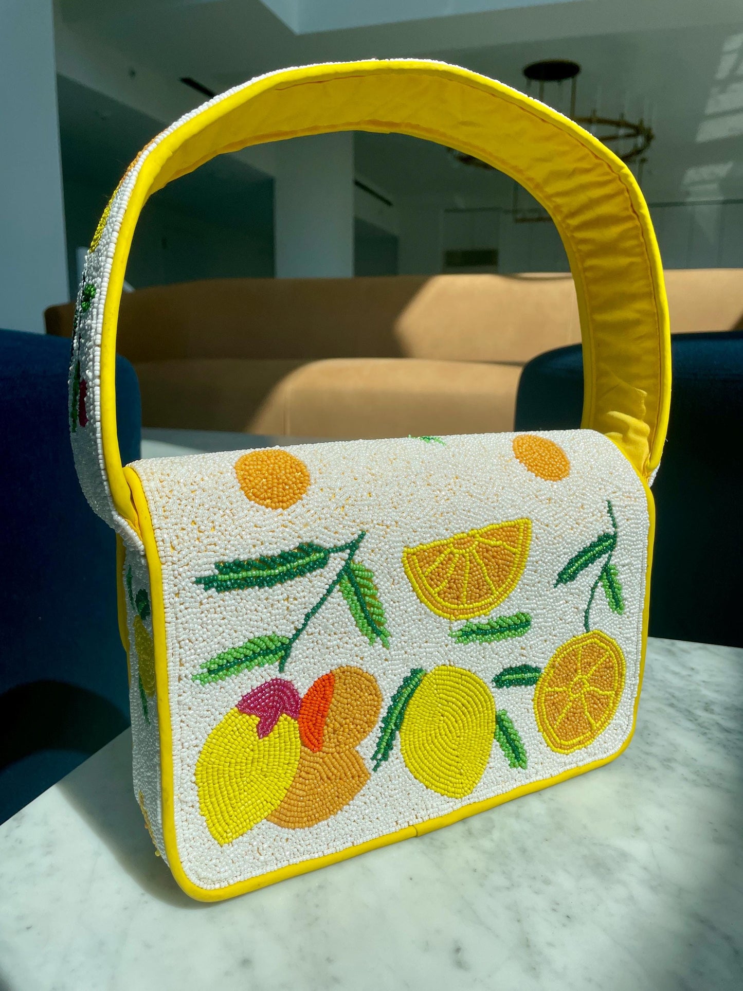 Make Lemonade Beaded Shoulder Bag