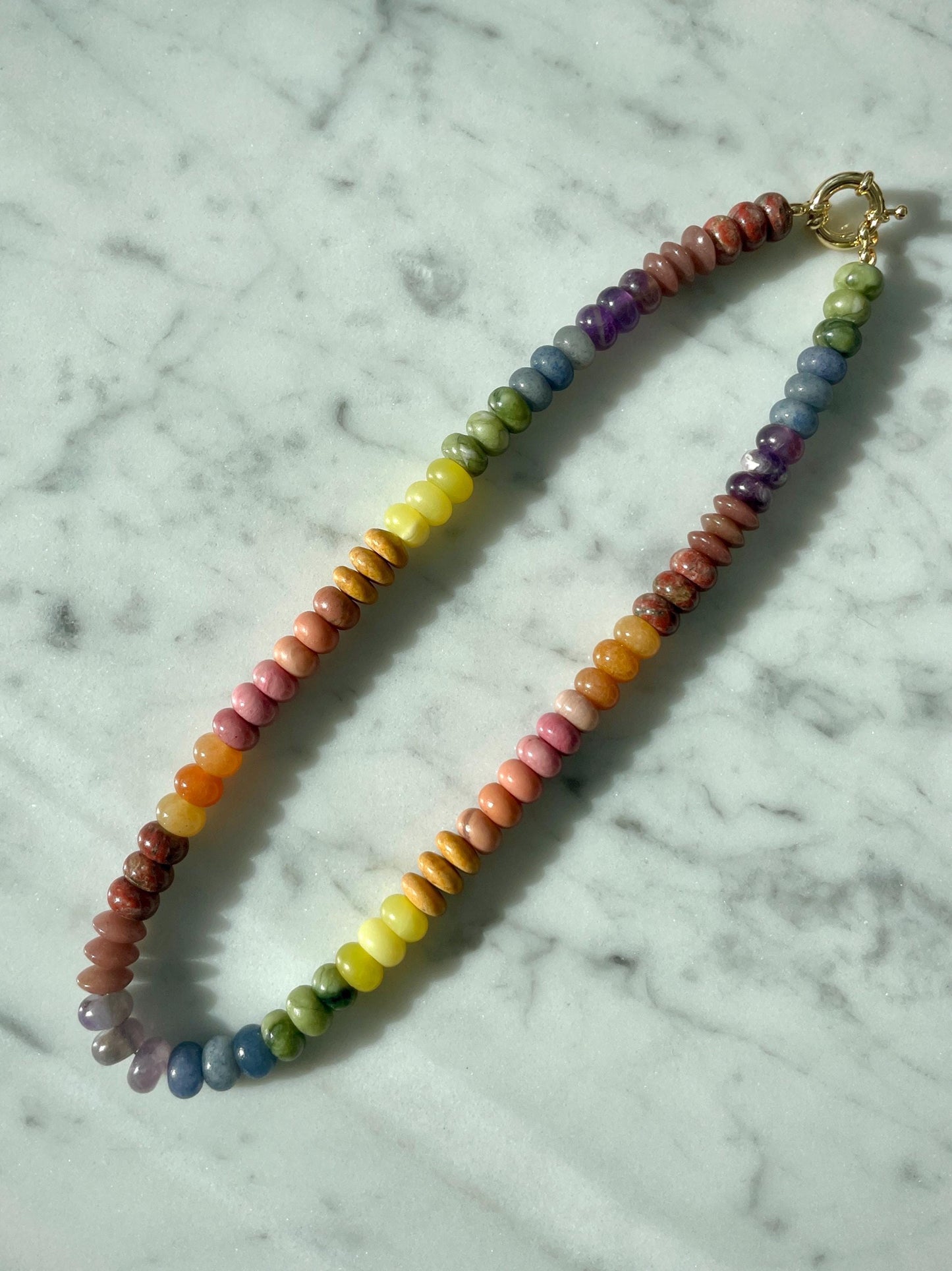 Pet Rock: Beau - Earthy Gemstone Rainbow Bracelet