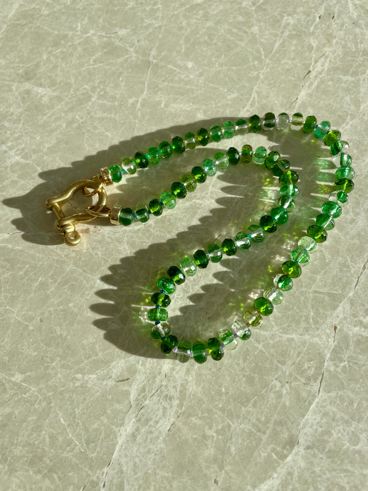 Magically Delicious - Golden Green Quartz Gemstone Candy Necklace