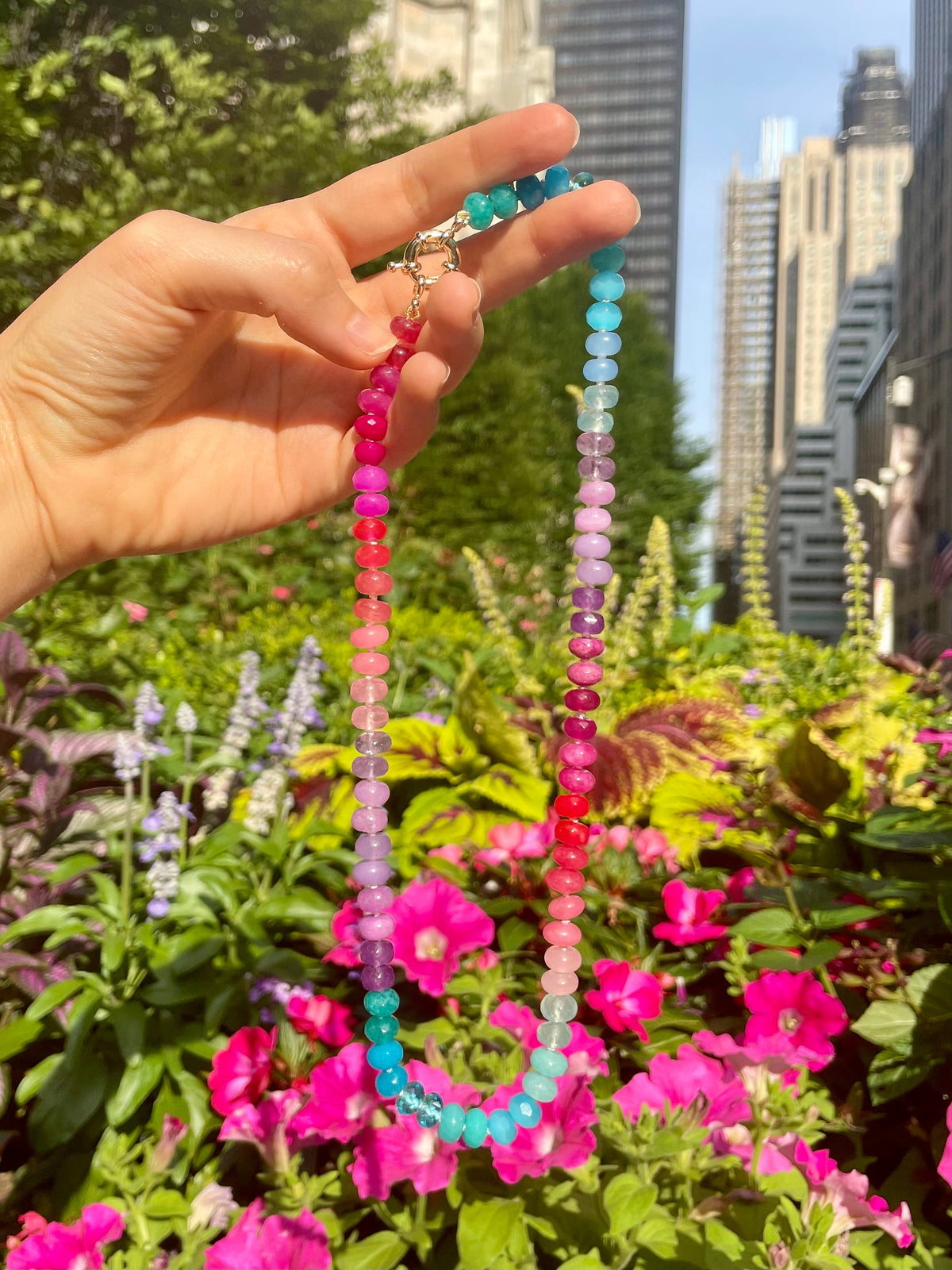 Skittles Mixed Berry Ombré Gemstone Candy Necklace
