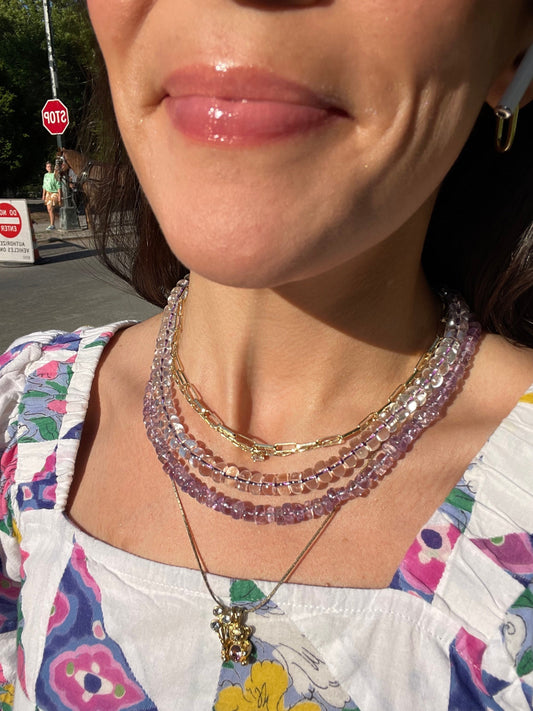 Icee Brain Freeze | Hand-knotted Quartz Gemstone Necklace