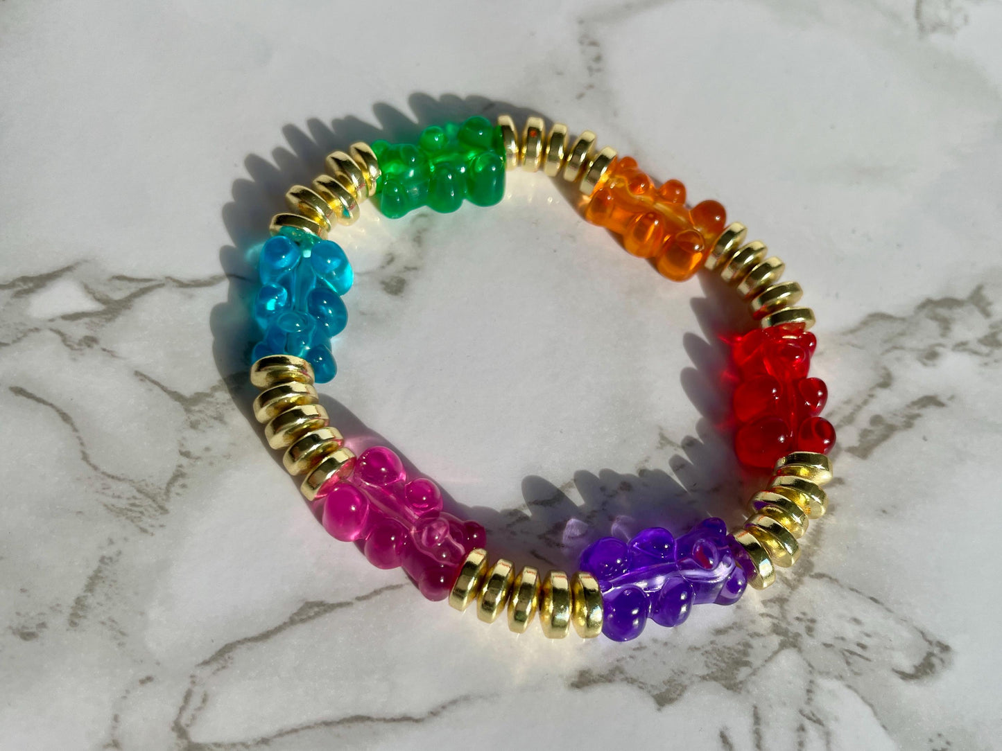 Goldie Bears Gummy Bear & 14K GF Disc Beaded Stacking Set