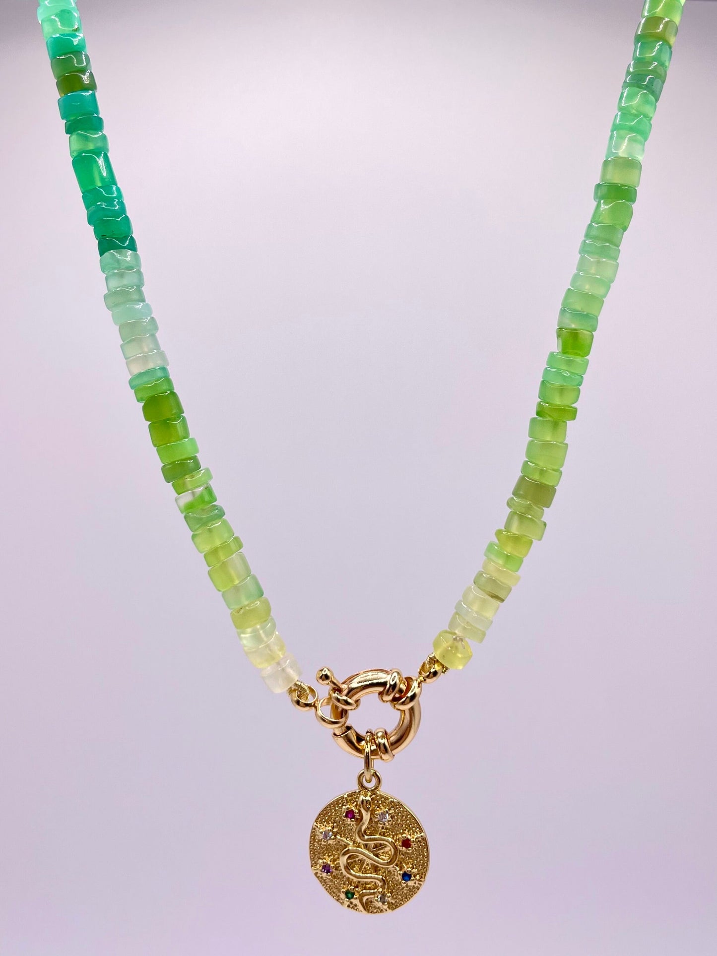 Magically Delicious - Chryso Chalcedony Ombré Gemstone Necklace