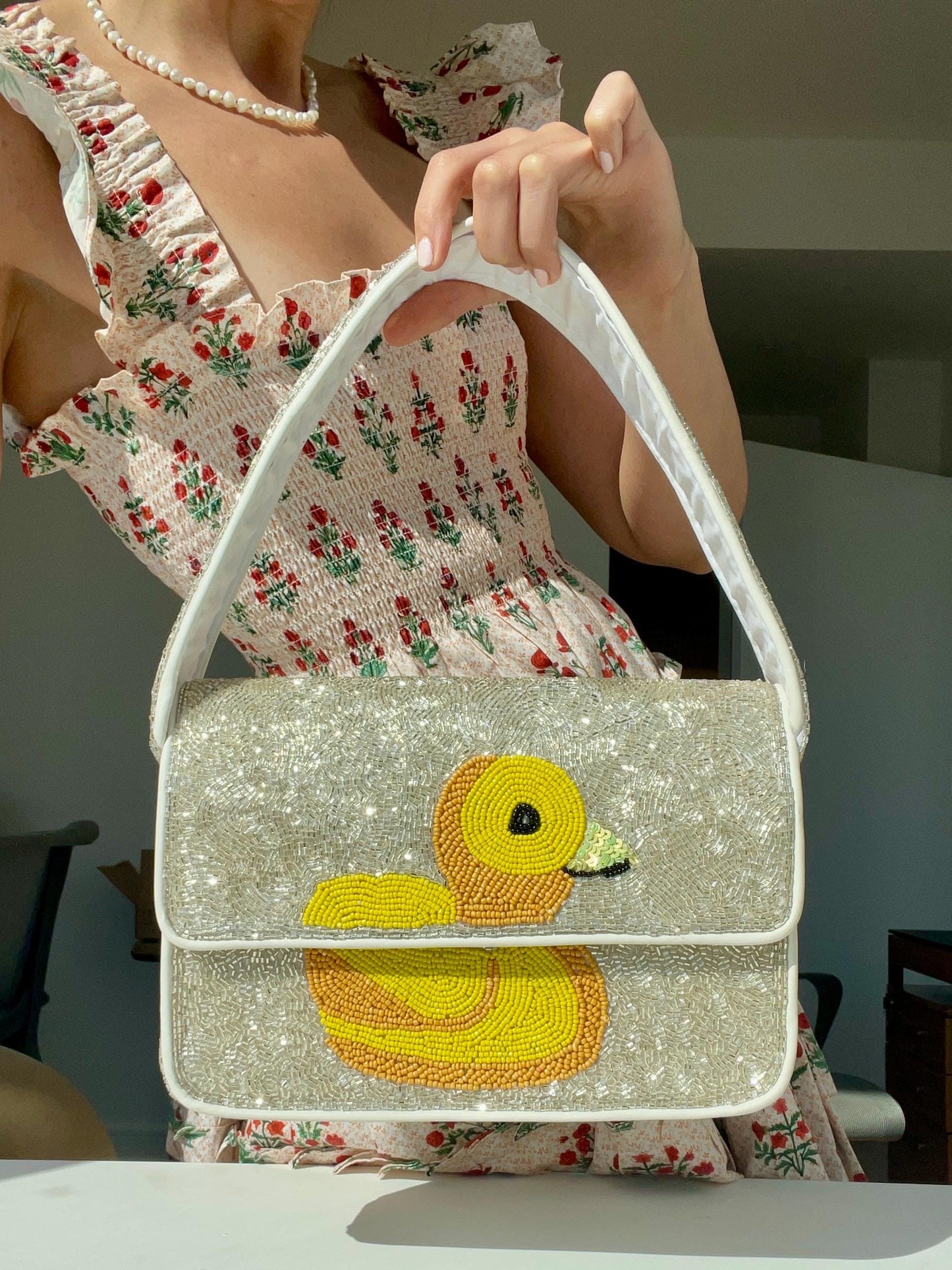 Rubber Ducky, You’re the One Beaded Shoulder Bag