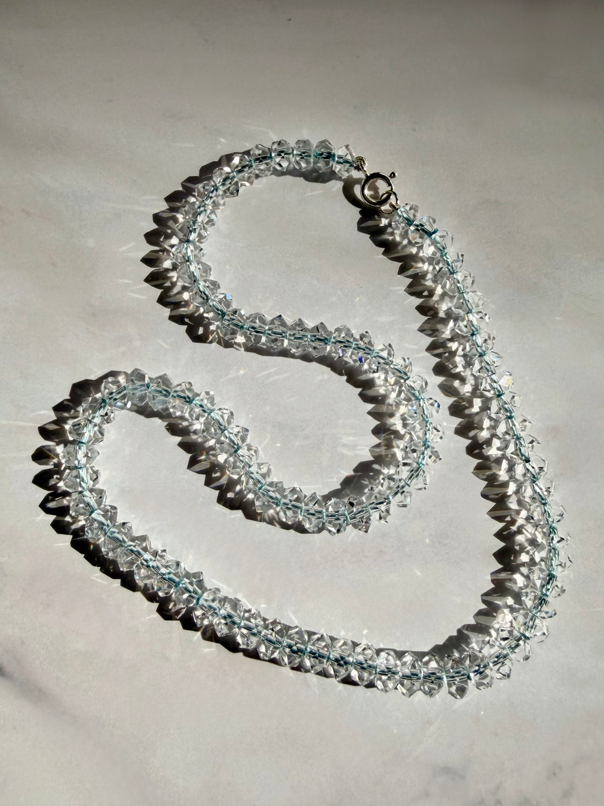 24 Hr Champagne Diet - Hand Knotted Faceted Quartz Gemstone Candy Necklace