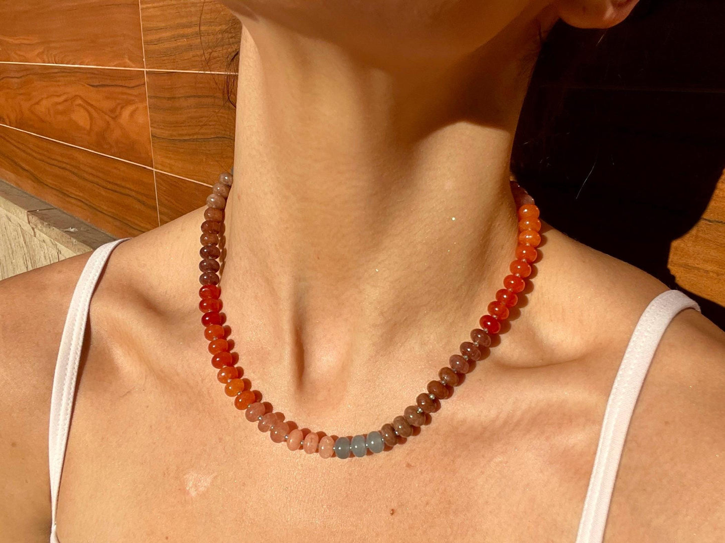 Montessori Girl - Stone Beaded Necklace with 14K GF Enhancer Clasp