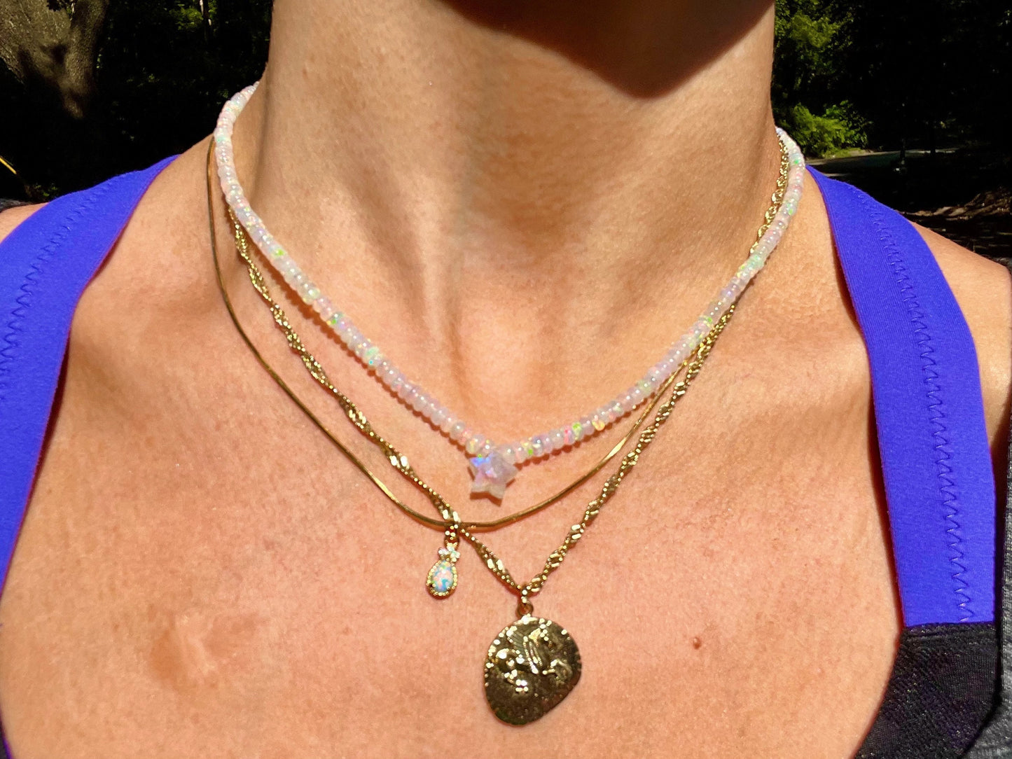 It Girl Piece de Resistance - Graduated Opal Strand with Star Cut Center Opal
