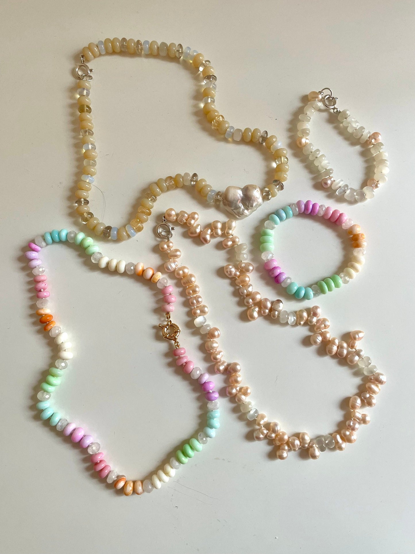 Spring Fling Bracelet - Rainbow Neon Opals & Moonstone