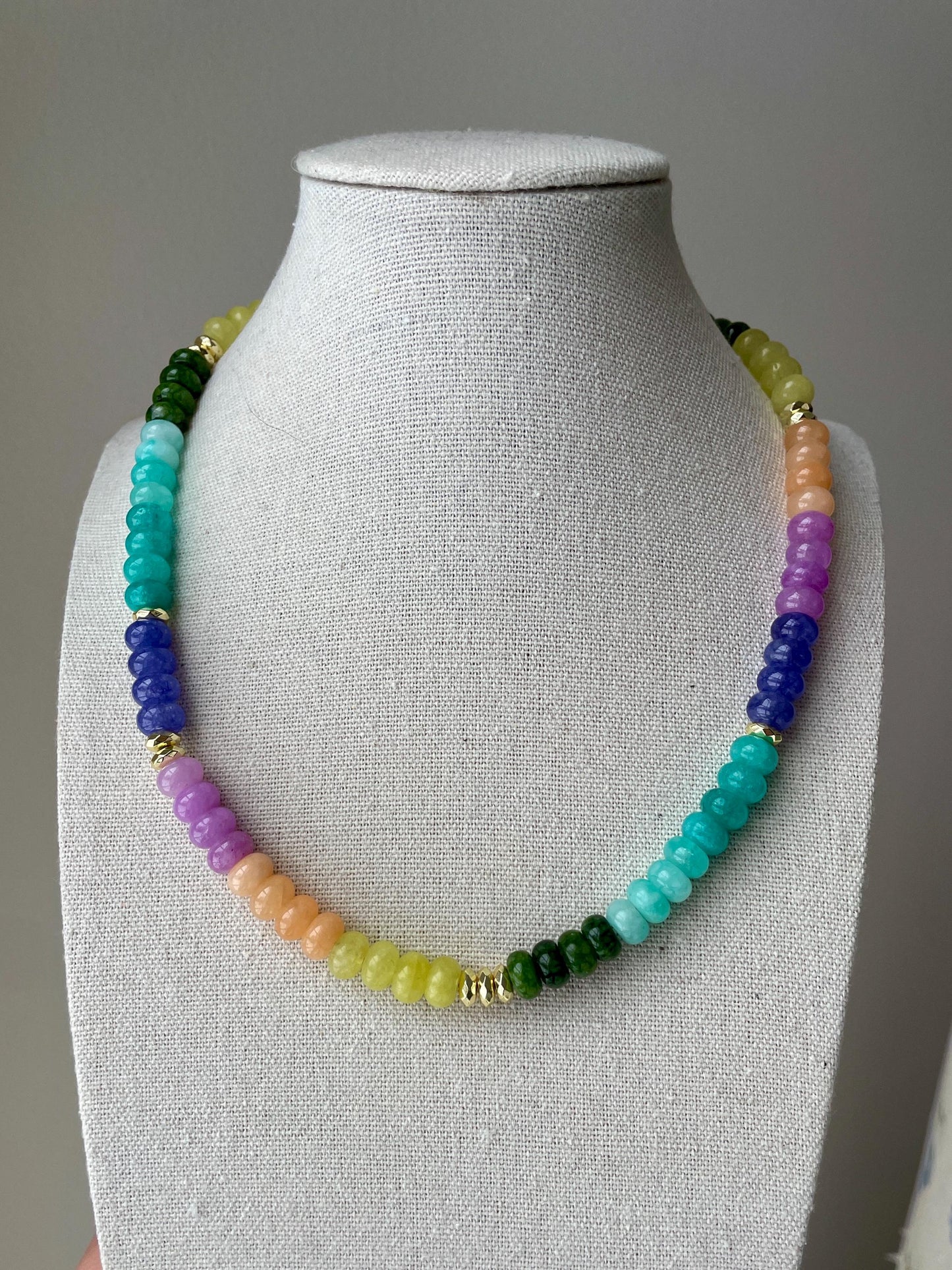 Parade Day - Rainbow Stone Beaded Necklace