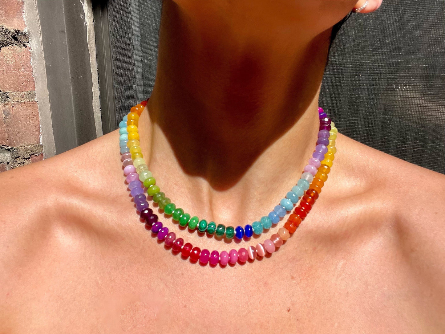 Skittles, Taste the Rainbow - Hand Knotted Gemstone Candy Necklace