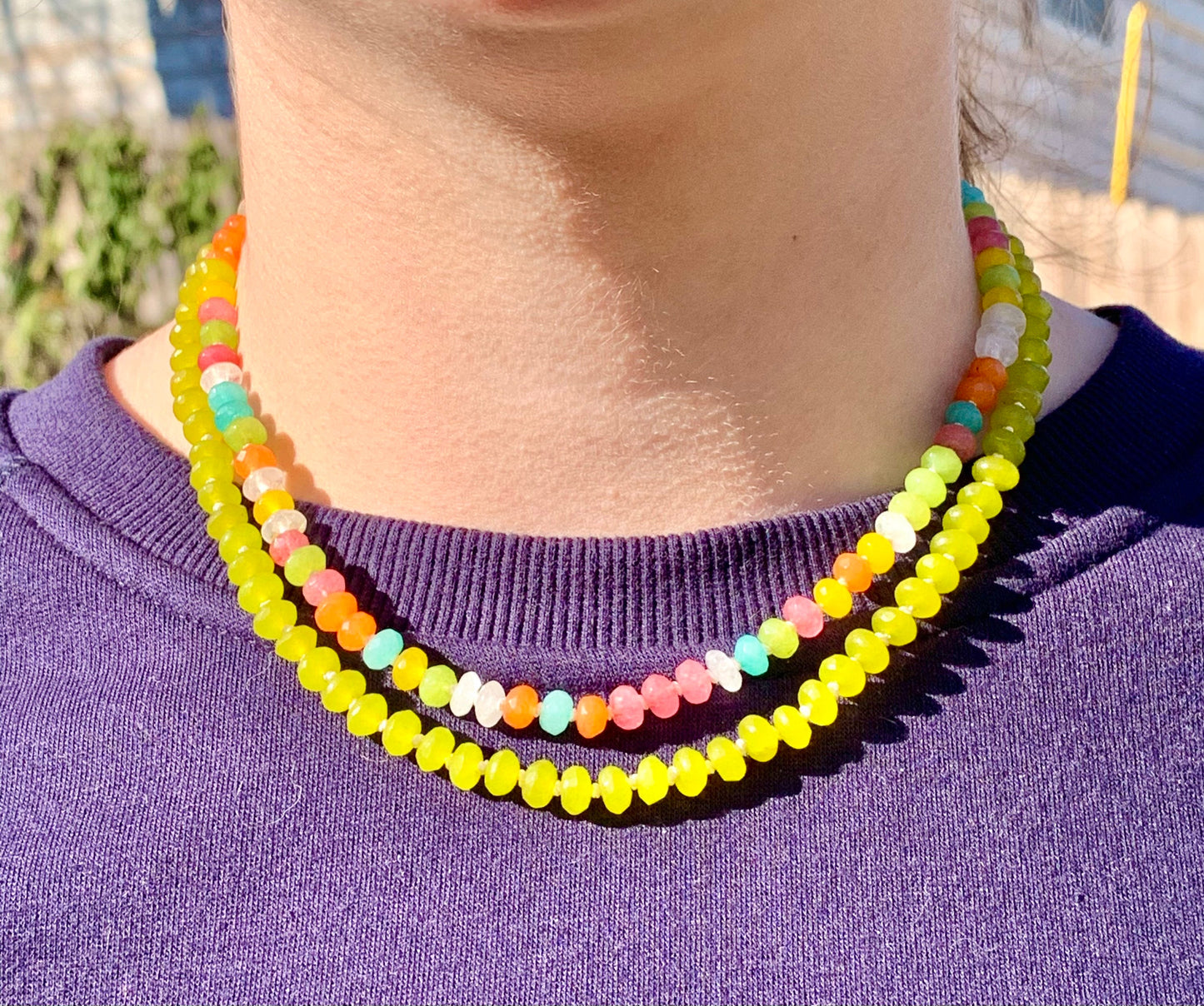 Hand Knotted | “Lil OG” | Multicolor Jade and Quartz Original Candy Necklace