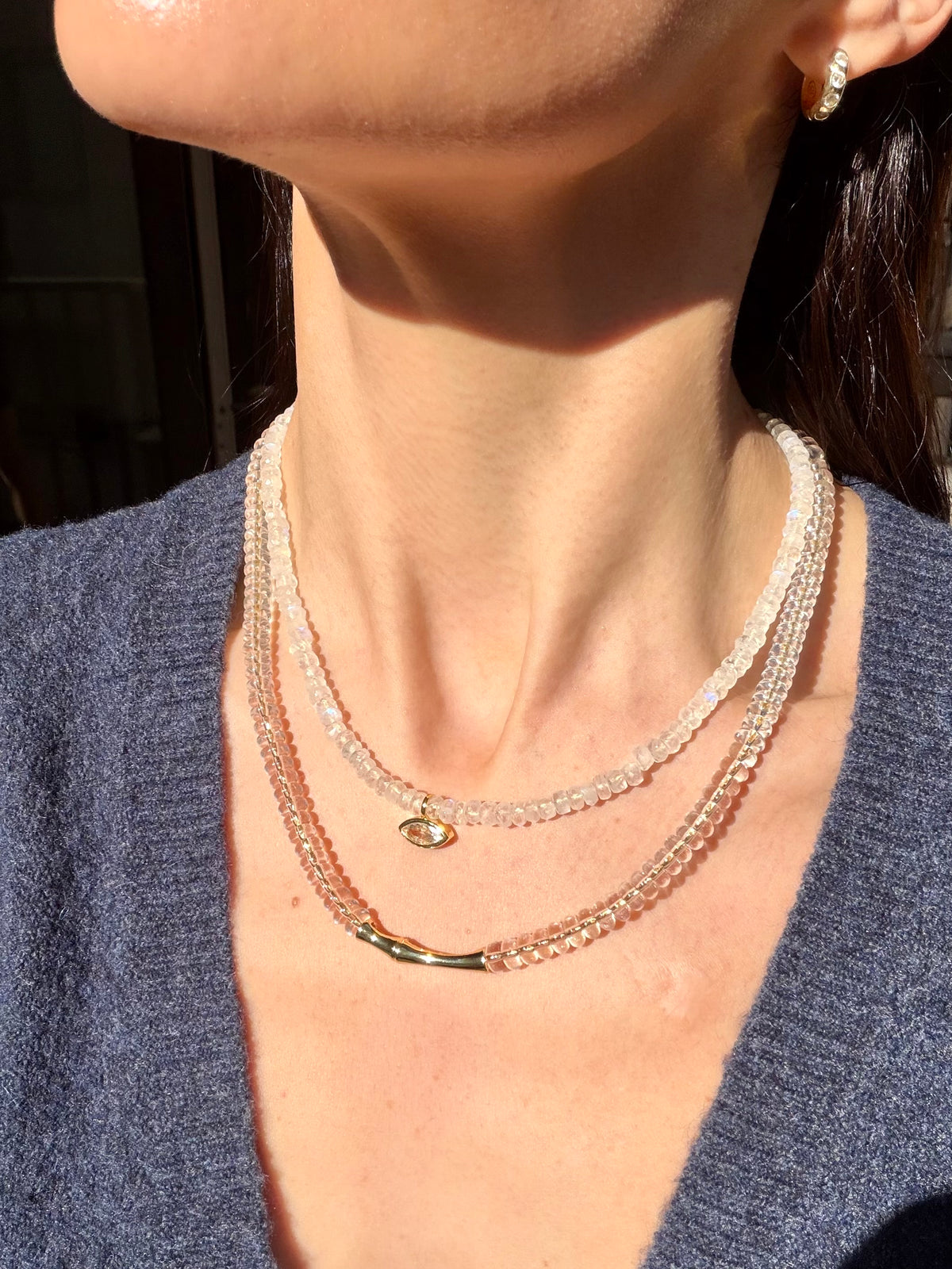 Lil Icee Bamboozle - Quartz Gemstone Adjustable Slider 14K GF Chain Necklace