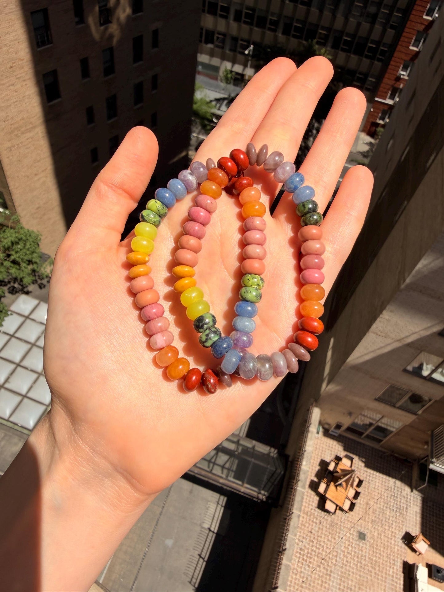 Pet Rock: Beau - Earthy Gemstone Rainbow Bracelet