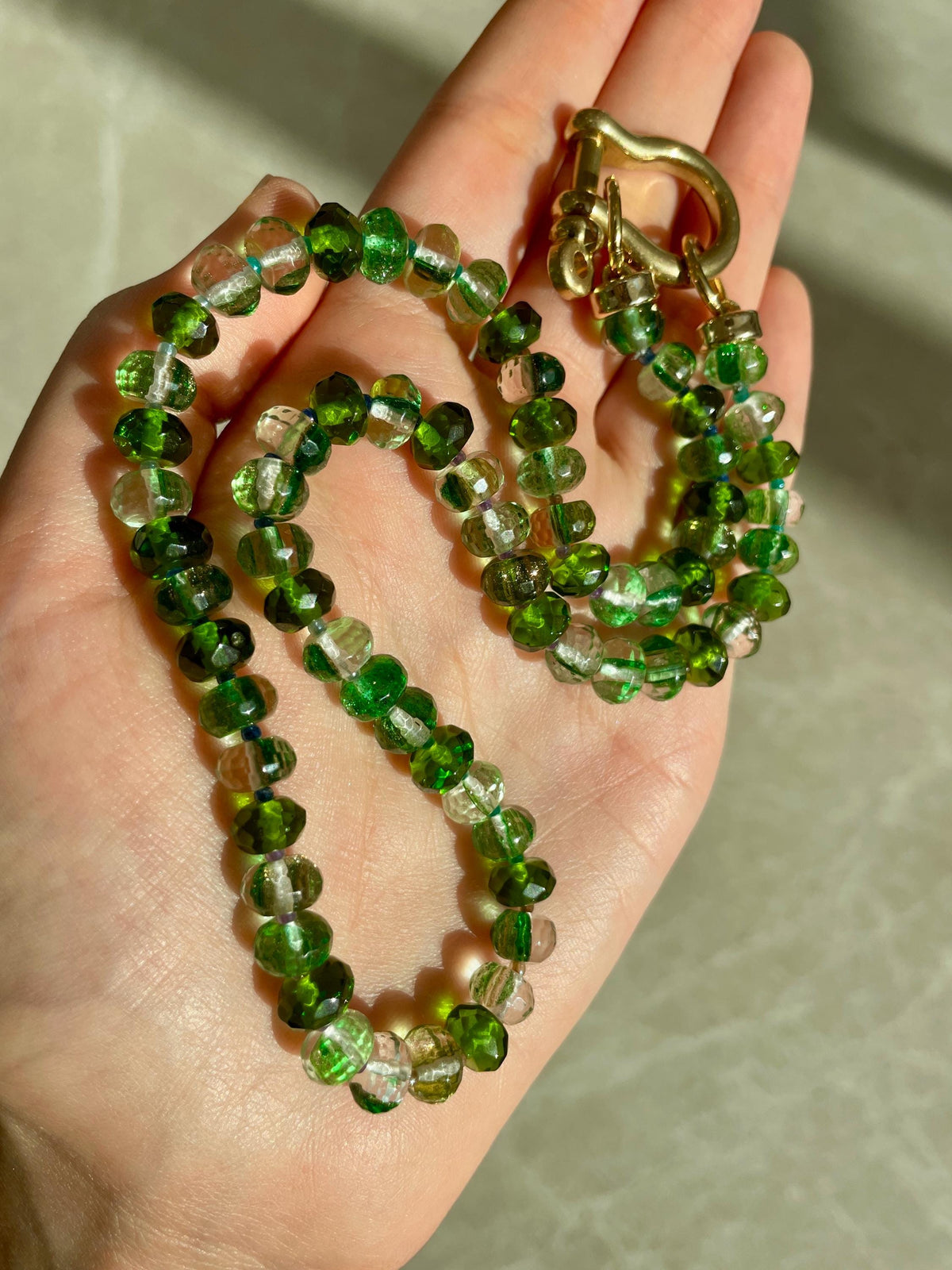 Magically Delicious - Golden Green Quartz Gemstone Candy Necklace