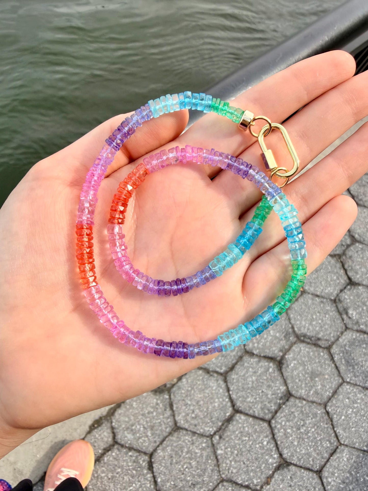 Lifesaver - Rainbow Gemstone Heishi Necklace
