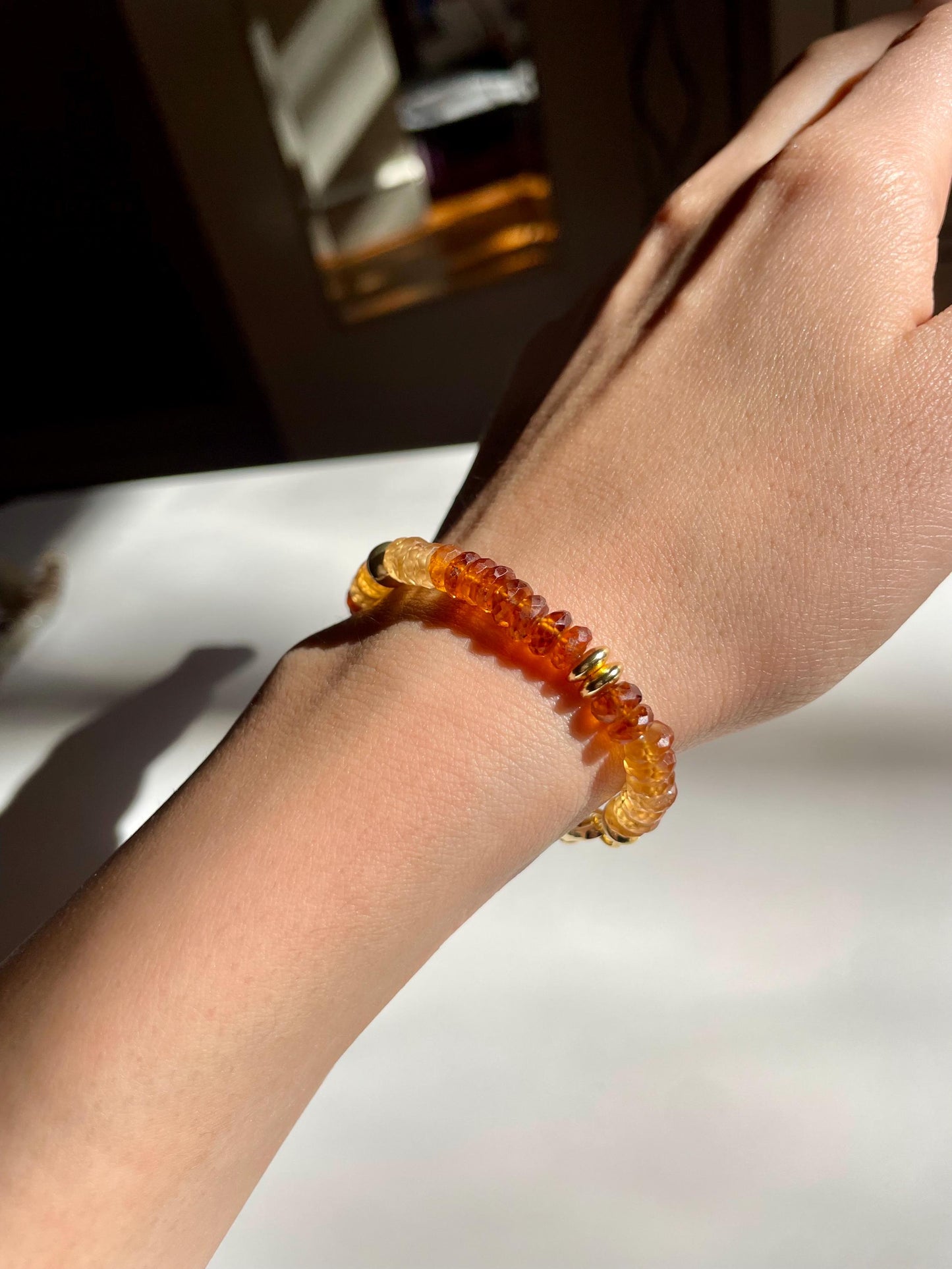 Hershel - Chocolatey Hessonite Heishi Gemstone Bracelet