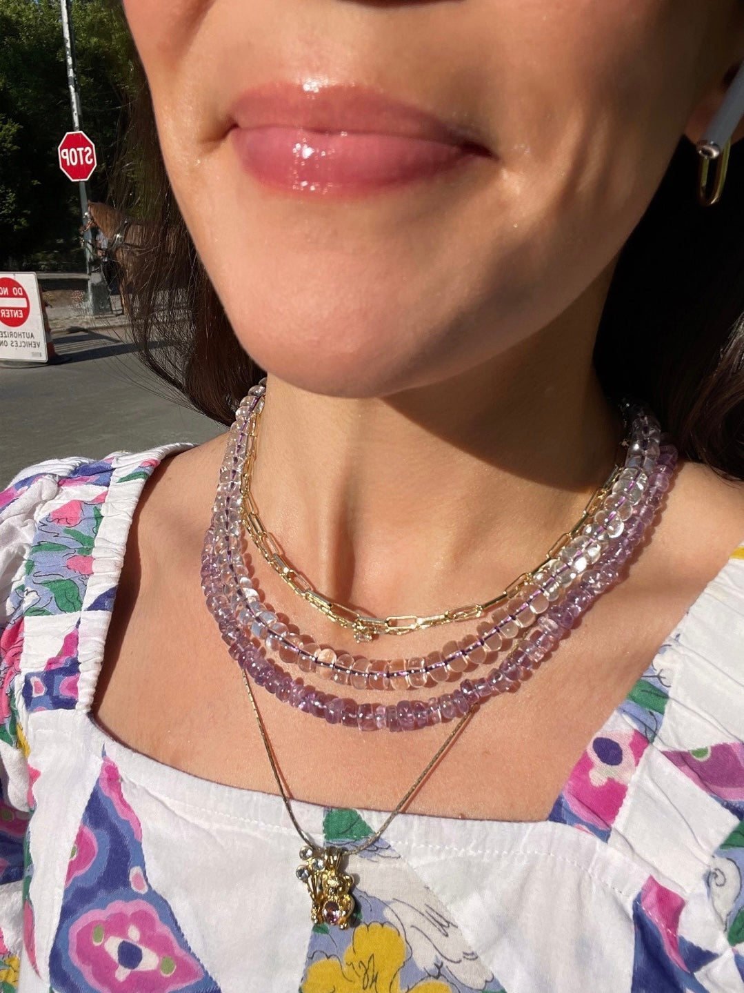 Icee Brain Freeze - Hand Knotted Quartz Gemstone Necklace