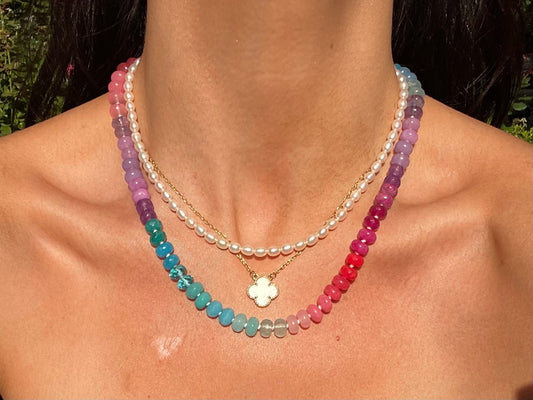 Skittles Mixed Berry Ombré Gemstone Candy Necklace
