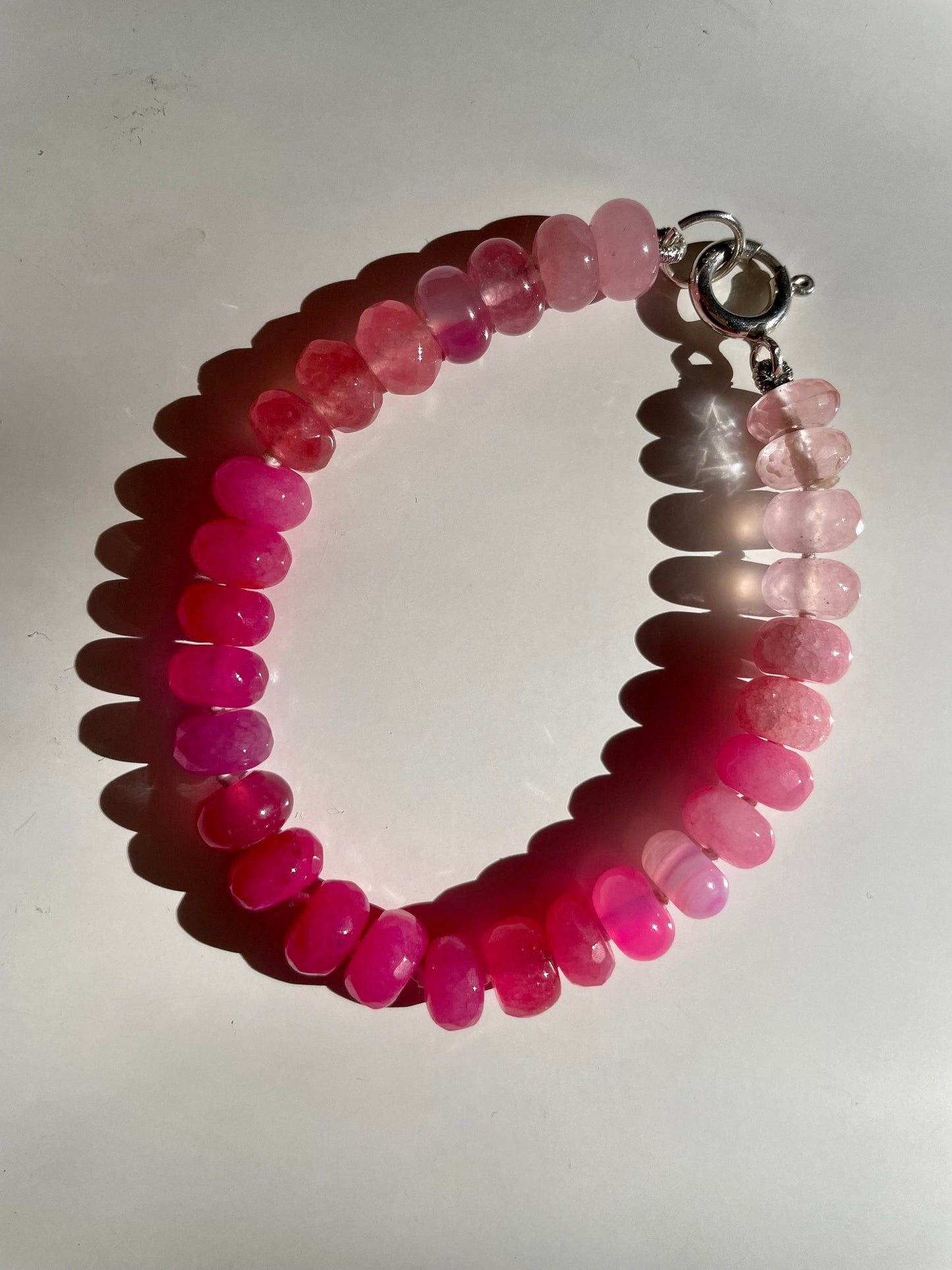 Hi Barbie - Ombré Pink 7.5” Gemstone Candy Bracelet