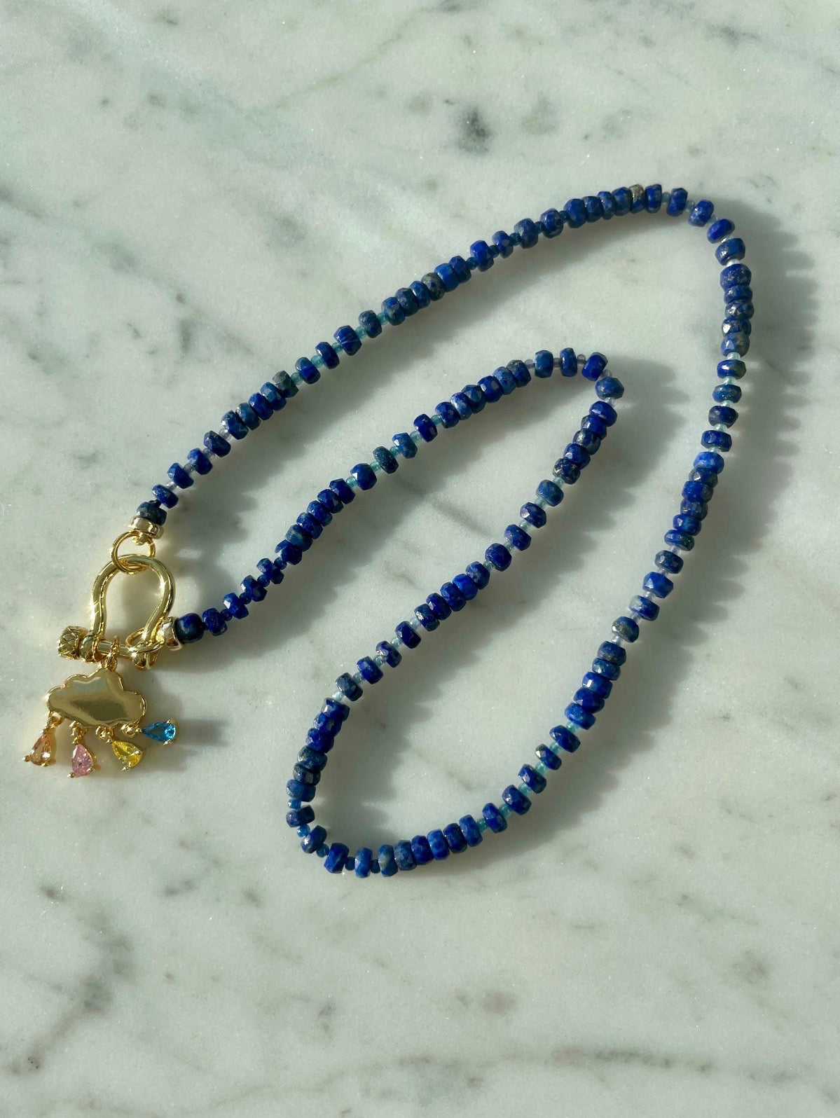 Snow Day - Lapis Gemstone Necklace