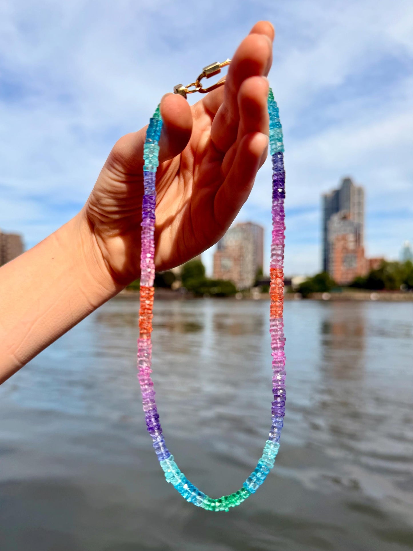 Lifesaver - Rainbow Gemstone Heishi Necklace