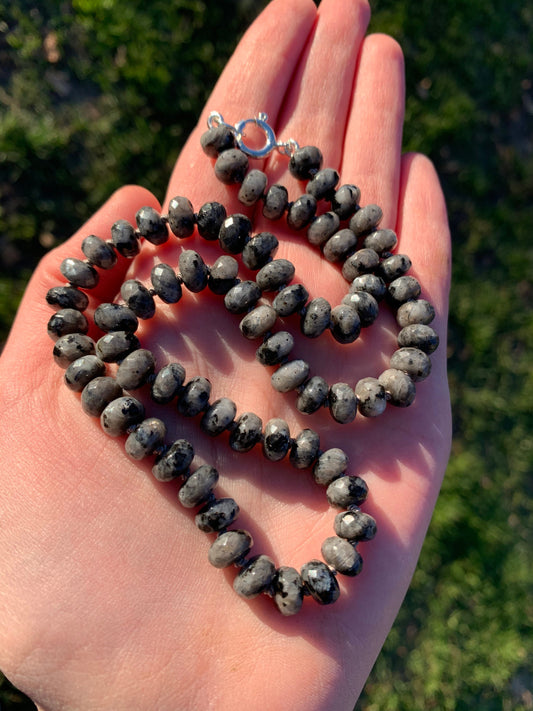Hand Knotted | Labradorite Candy Necklace | Sterling Silver | 19”