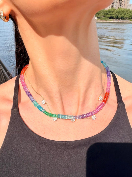 Lifesaver - Rainbow Gemstone Heishi Necklace