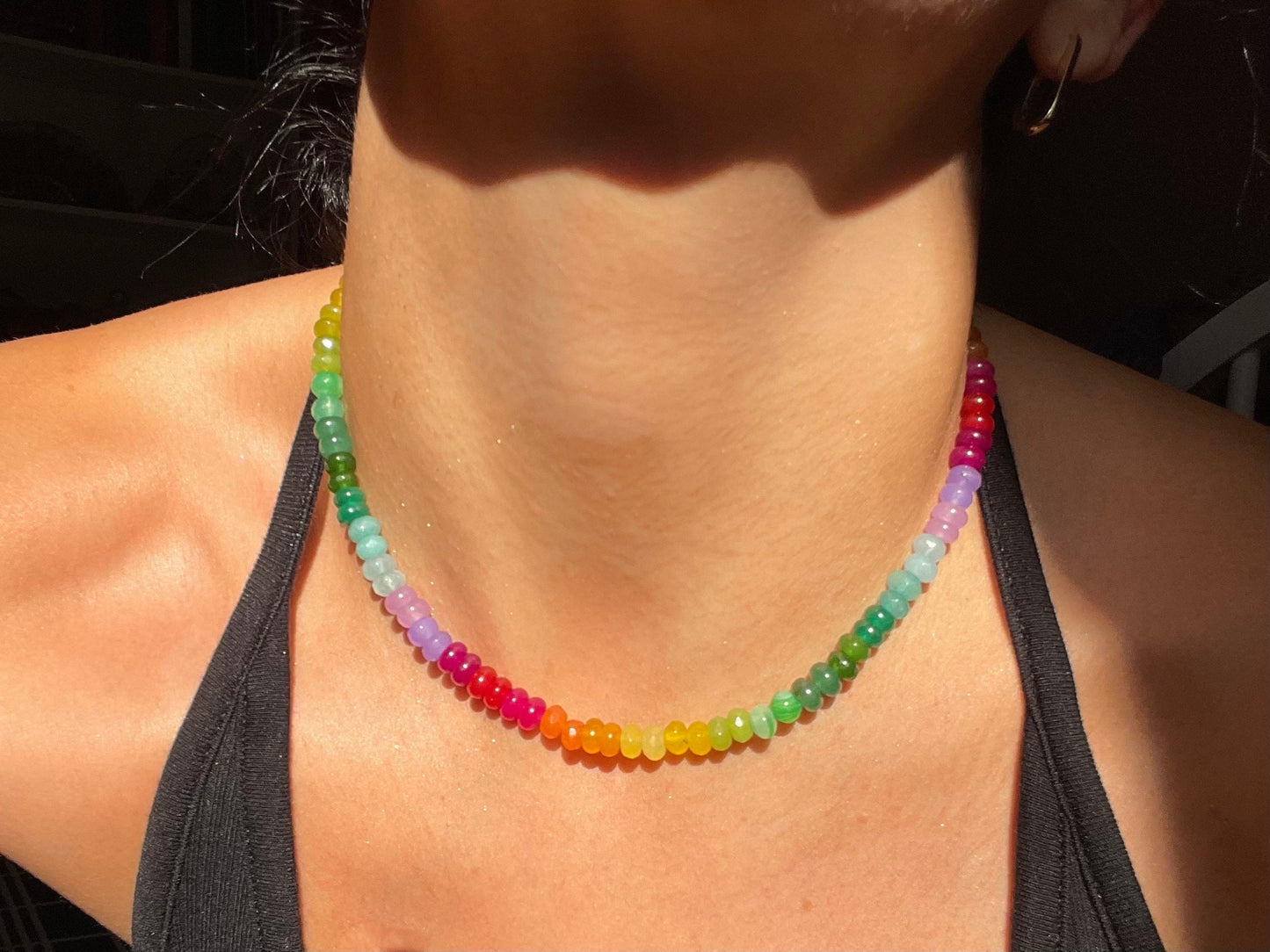 Lil Skittlita - Mini Skittles, Taste the Rainbow Gemstone Candy Necklace