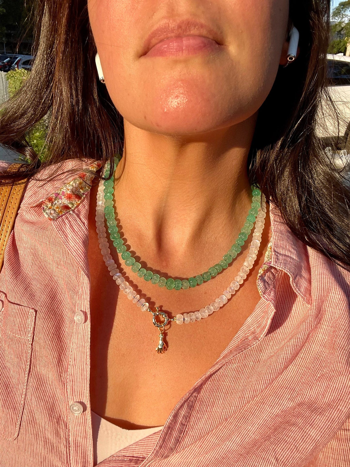 Secret Sauce Hand-Knotted Moonstone Gemstone Candy Necklace