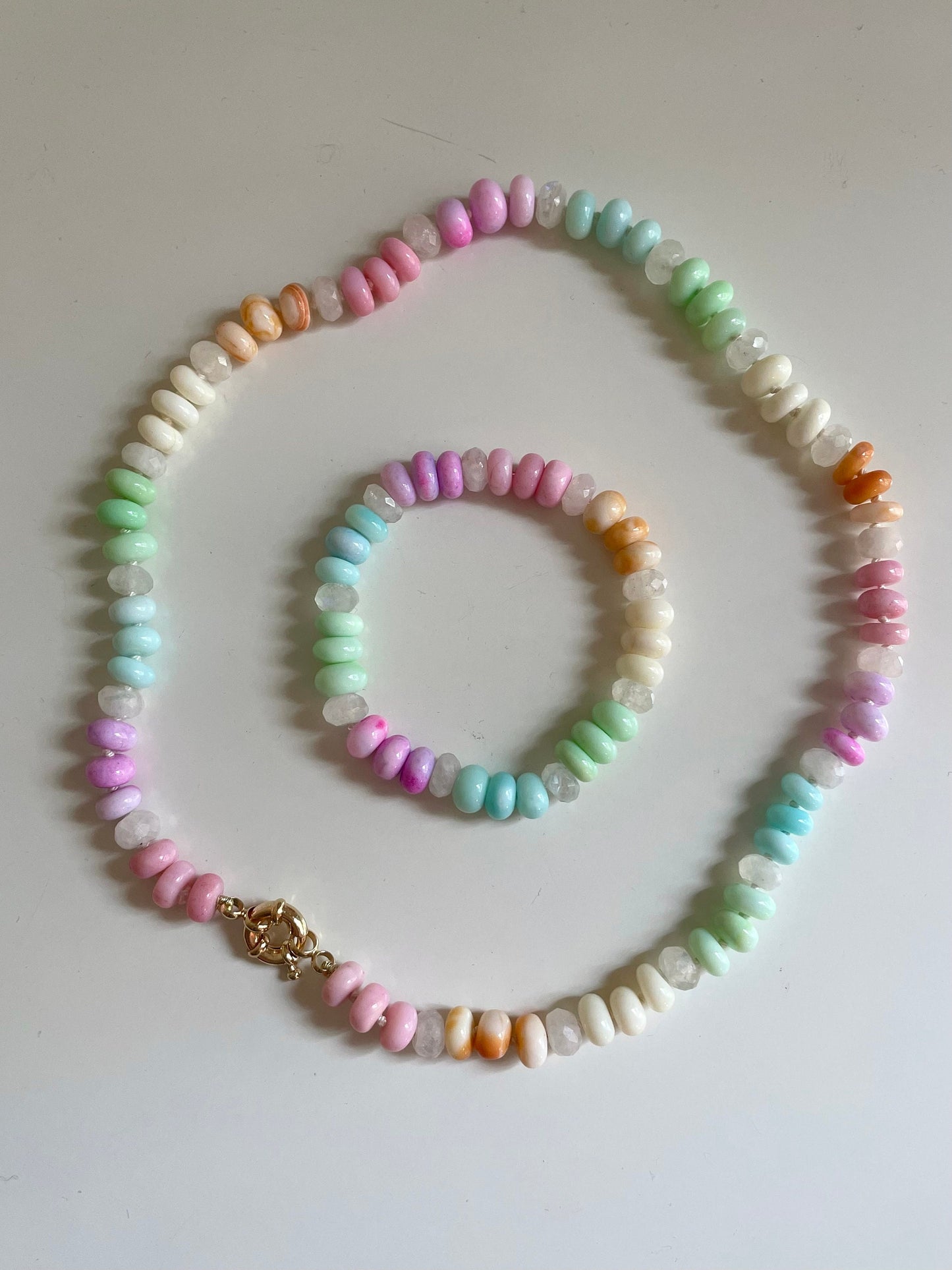 Spring Fling Bracelet - Rainbow Neon Opals & Moonstone