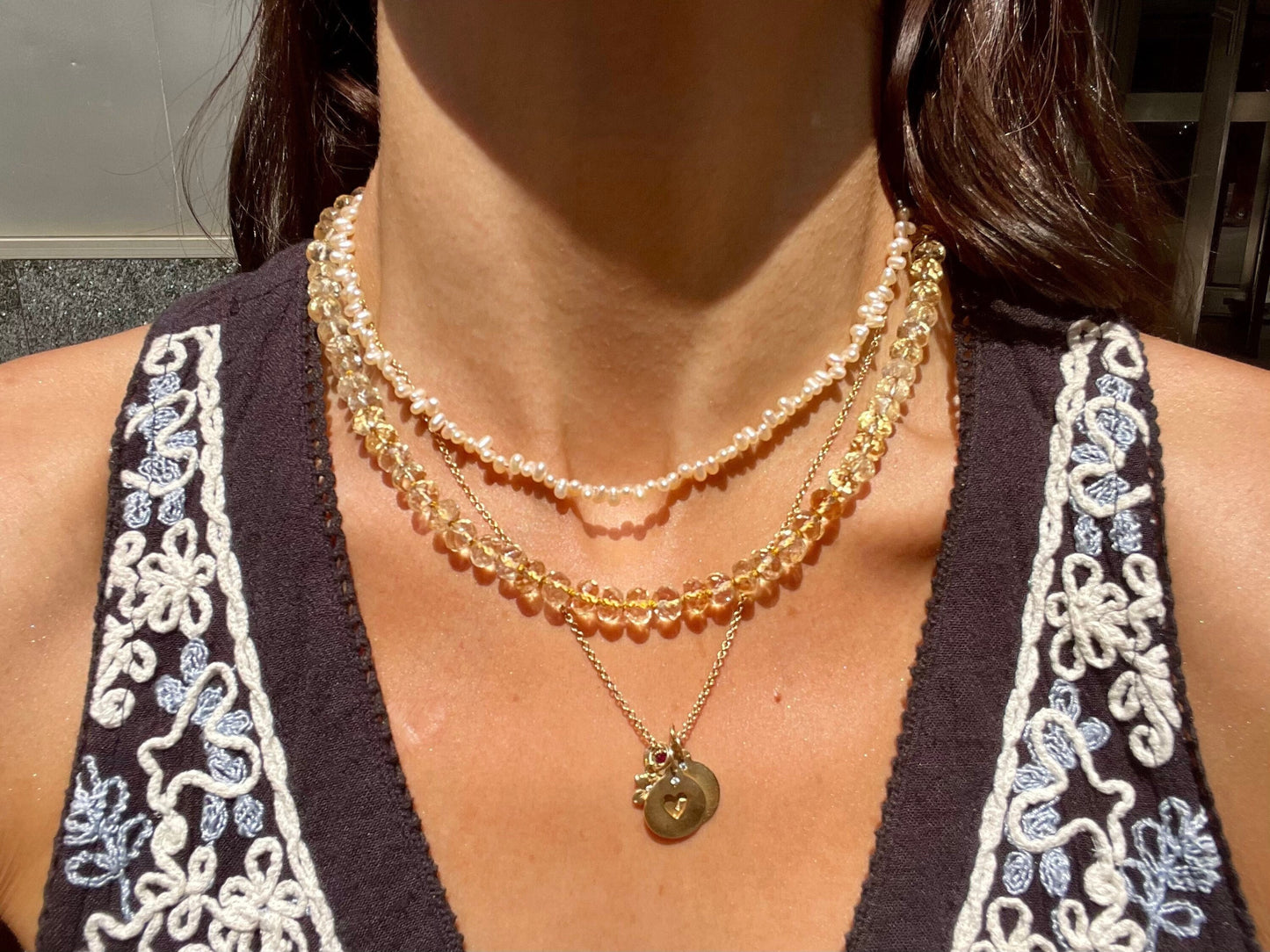 Crystal Light - Peachy Citrine Gemstone Candy Necklace