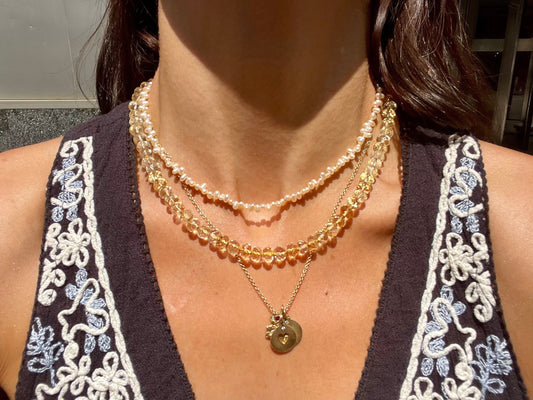 Crystal Light - Peachy Citrine Gemstone Candy Necklace