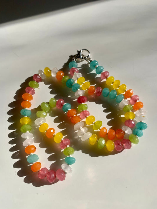 Hand Knotted | “Lil OG” | Multicolor Jade and Quartz Original Candy Necklace