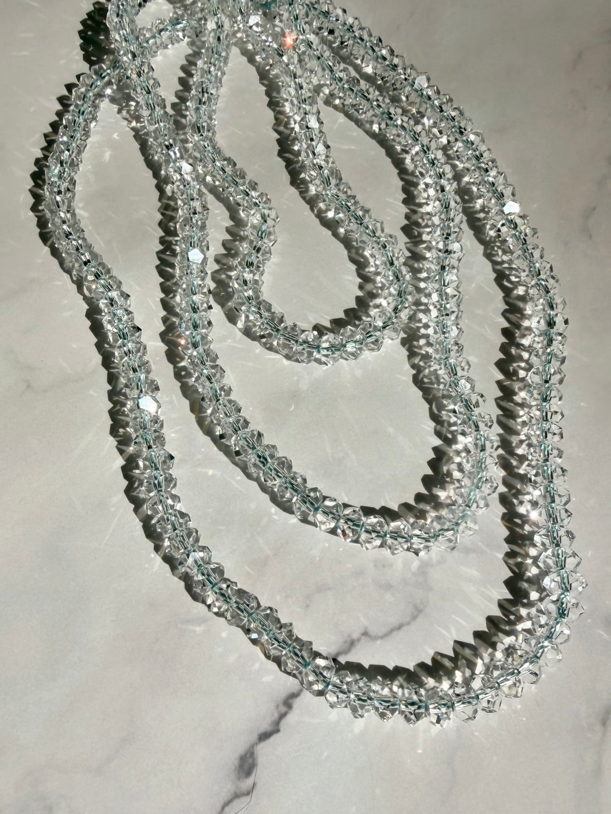 24 Hr Champagne Diet - Hand Knotted Faceted Quartz Gemstone Candy Necklace