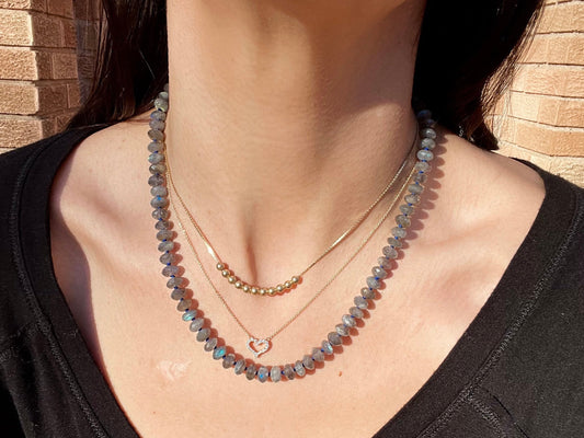 Recess on the BlackTop Labradorite Gemstone Candy Necklace | 18”