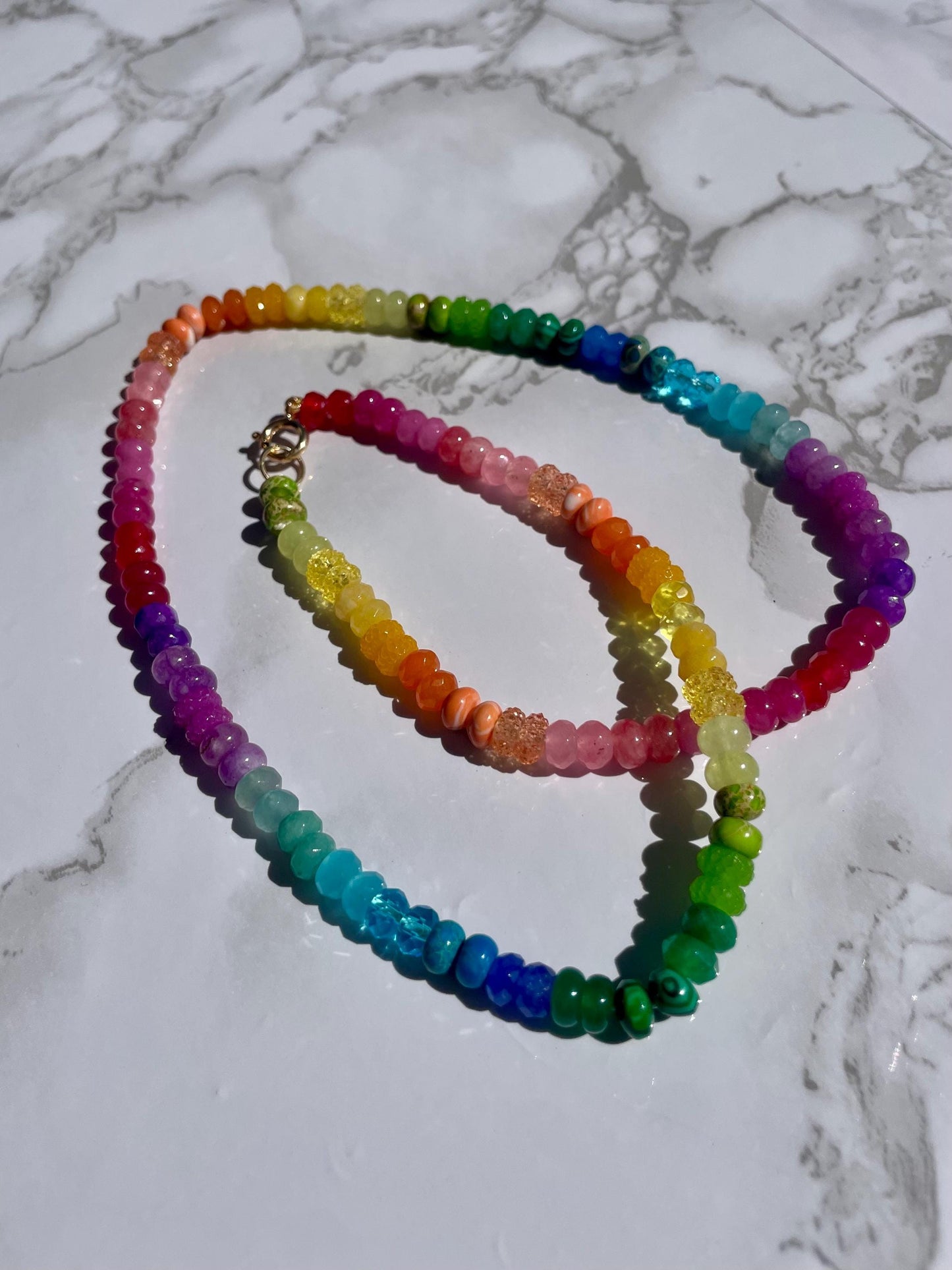 Lil Skittlita - Mini Skittles, Taste the Rainbow Gemstone Candy Necklace