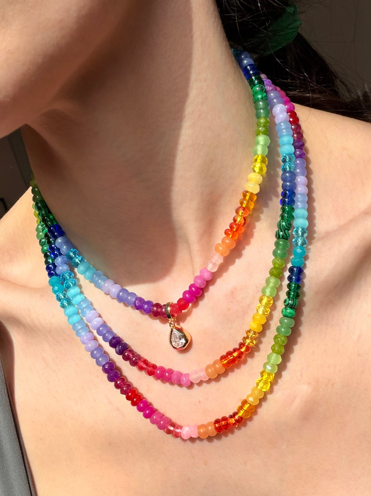 Lil Skittlita - Mini Skittles, Taste the Rainbow Gemstone Candy Necklace