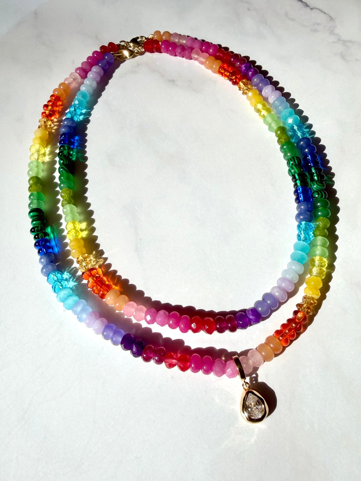 Lil Skittlita - Mini Skittles, Taste the Rainbow Gemstone Candy Necklace