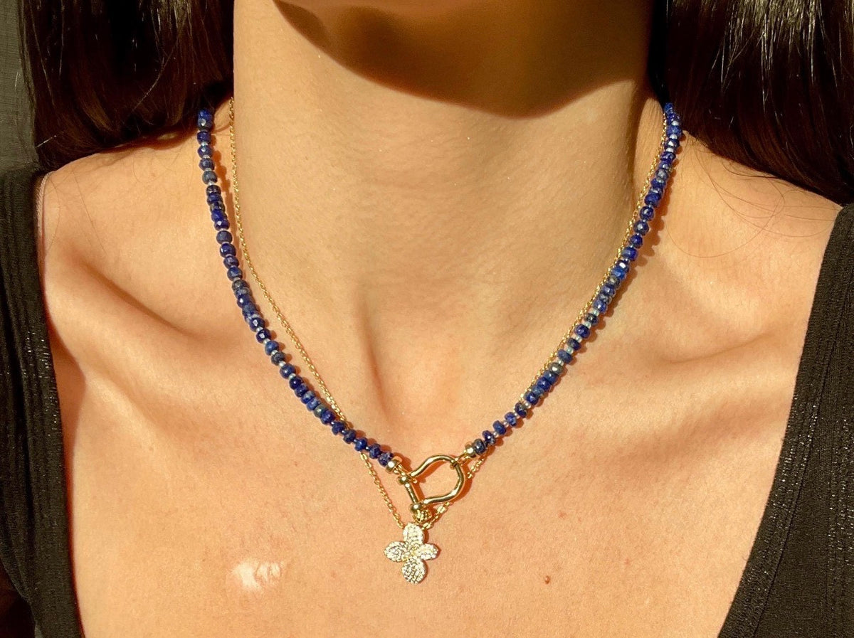 Snow Day - Lapis Gemstone Necklace