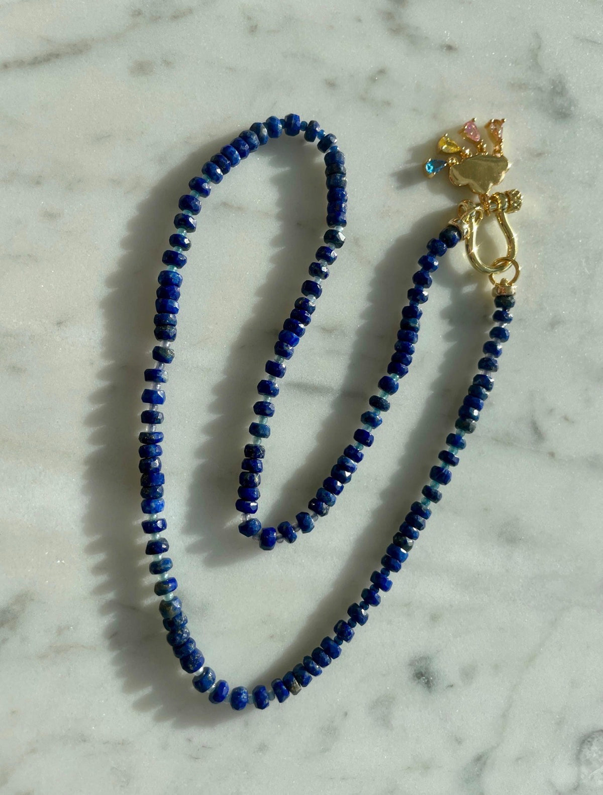 Snow Day - Lapis Gemstone Necklace