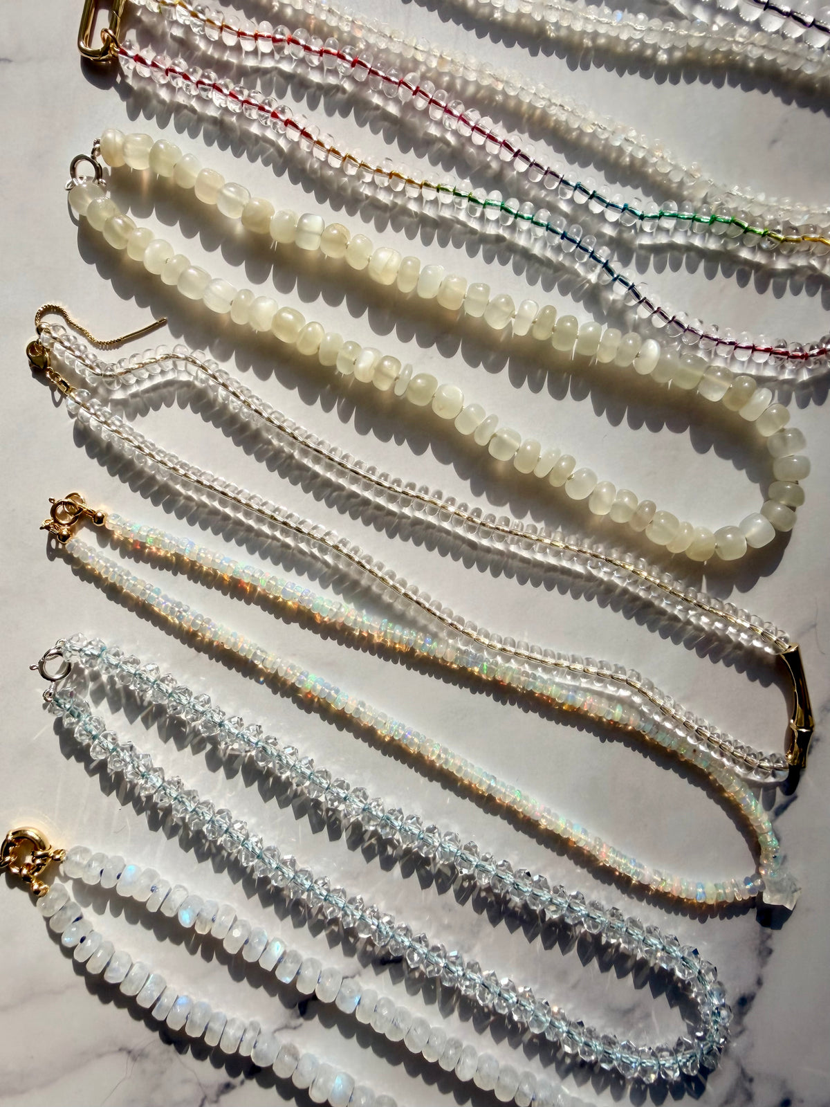 24 Hr Champagne Diet - Hand Knotted Faceted Quartz Gemstone Candy Necklace
