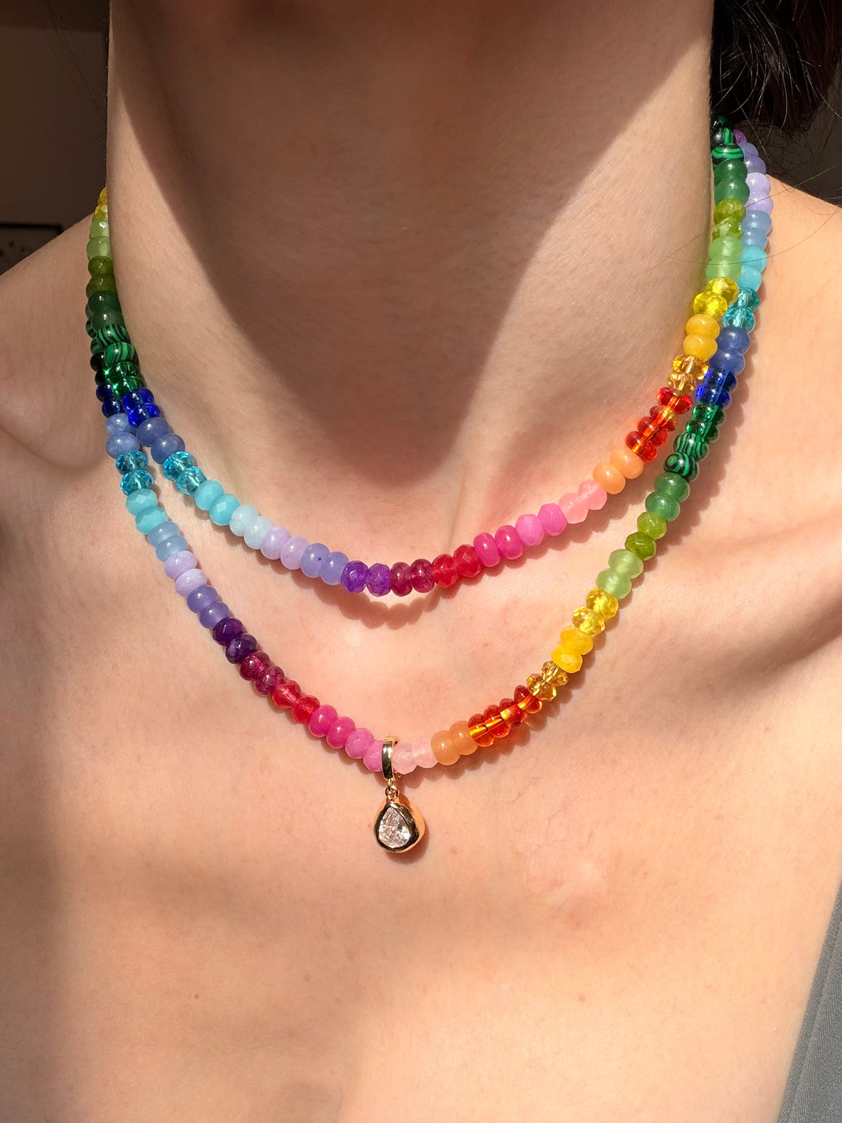 Lil Skittlita - Mini Skittles, Taste the Rainbow Gemstone Candy Necklace