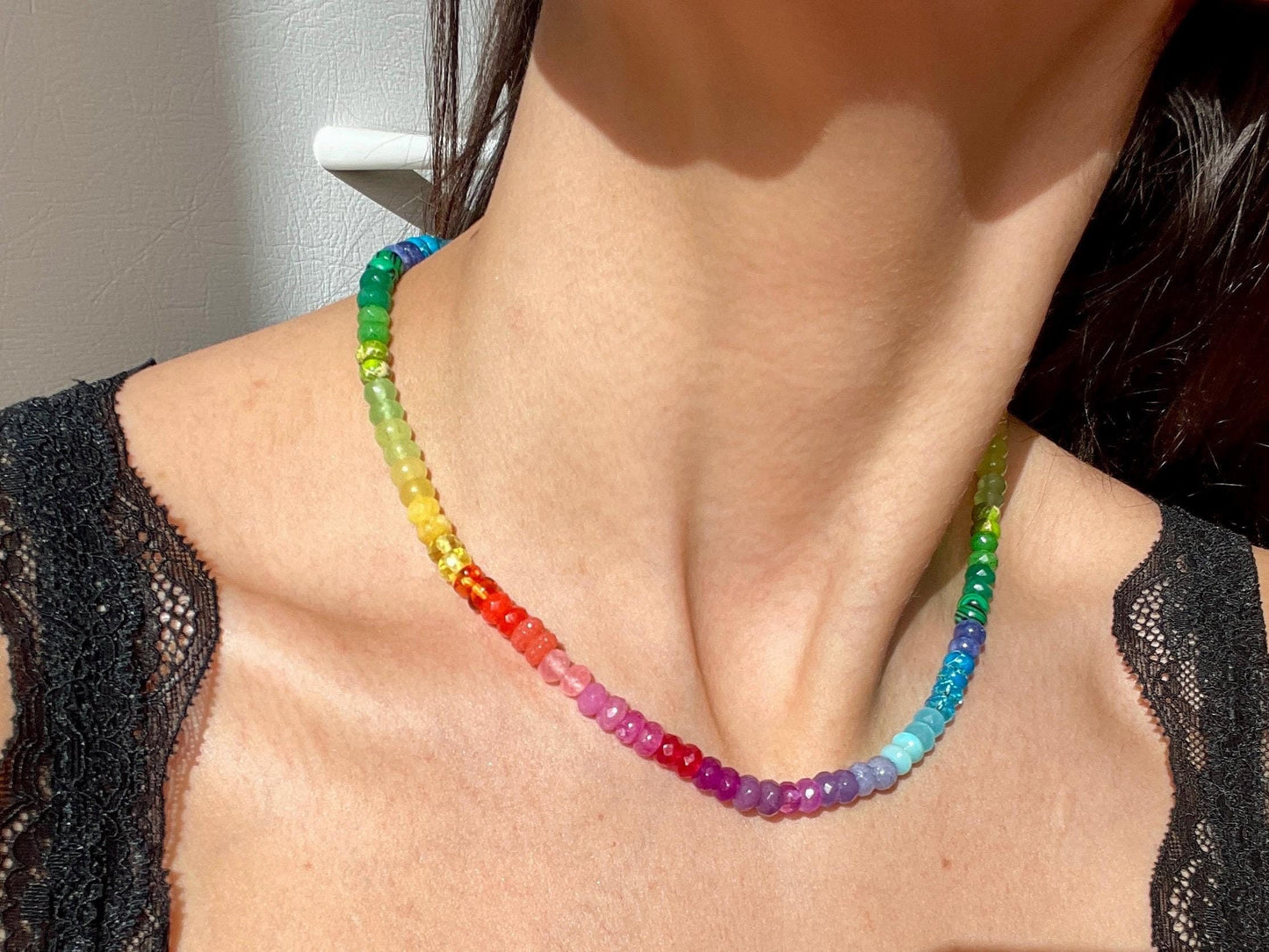 Lil Skittlita - Mini Skittles, Taste the Rainbow Gemstone Candy Necklace