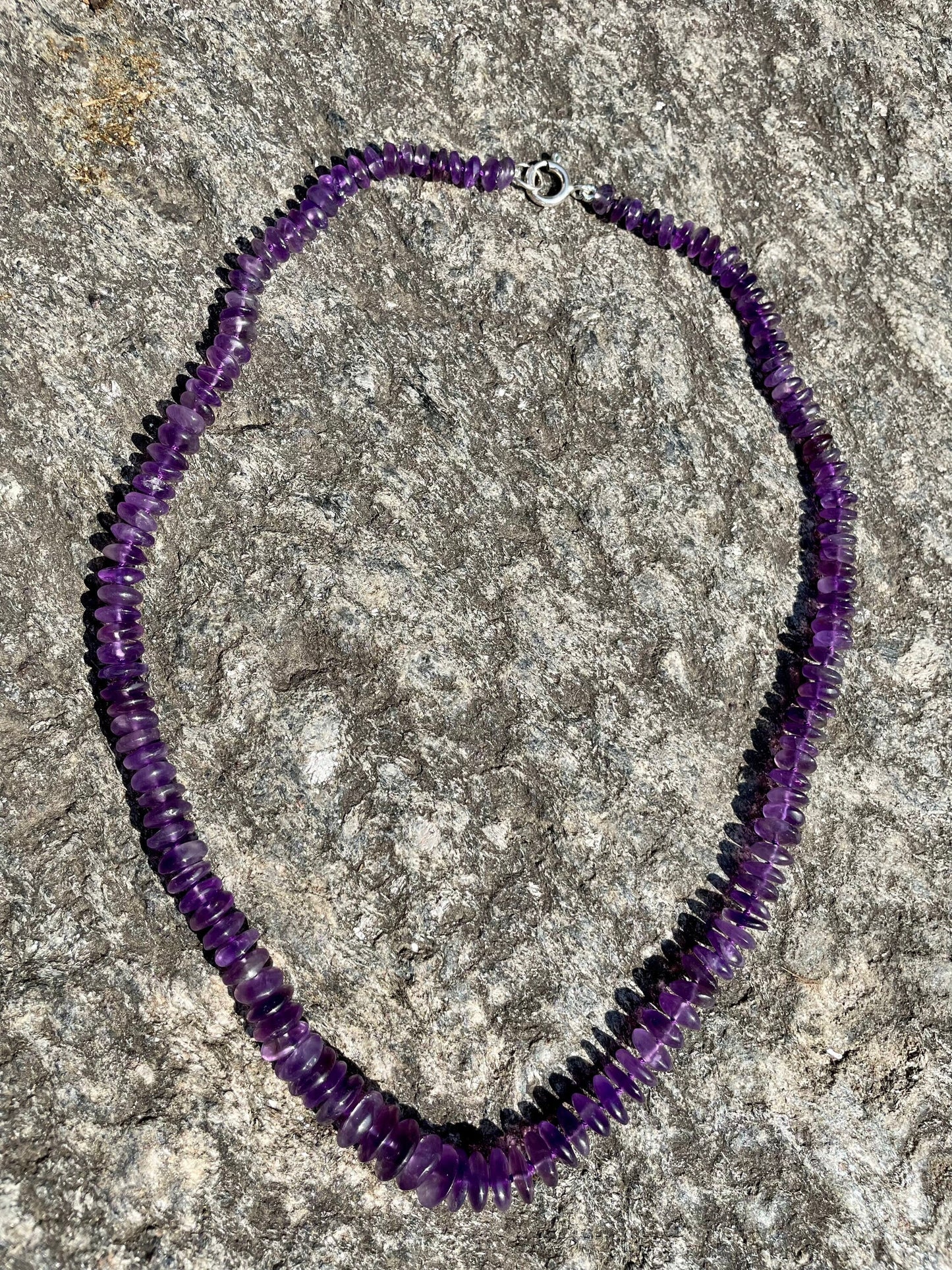 Kim Kelly’s Amethyst Candy Necklace | Hand Knotted | Sterling Silver | 21”