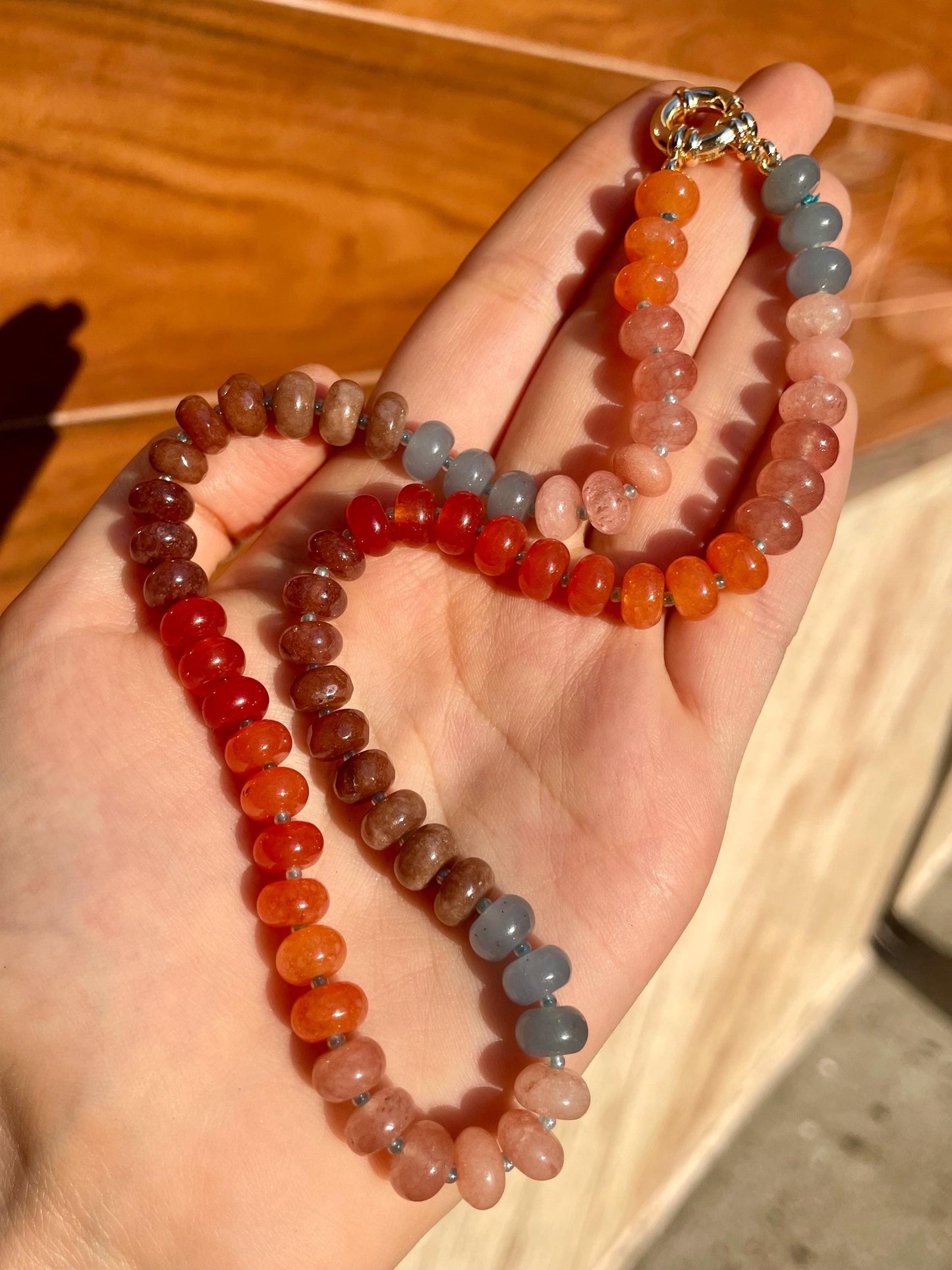 Montessori Girl - Stone Beaded Necklace with 14K GF Enhancer Clasp