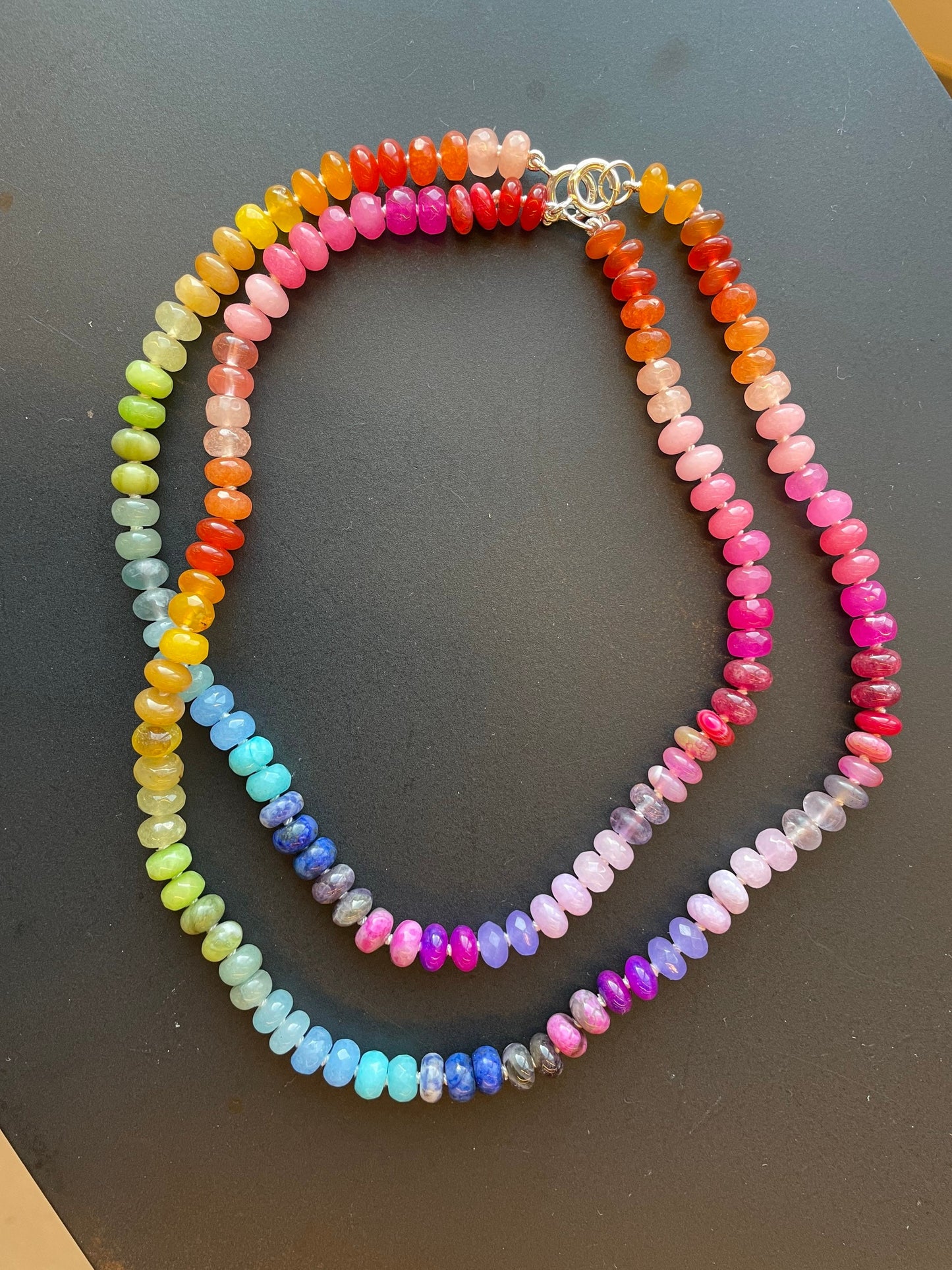 Skittles, Taste the Rainbow - Hand Knotted Gemstone Candy Necklace