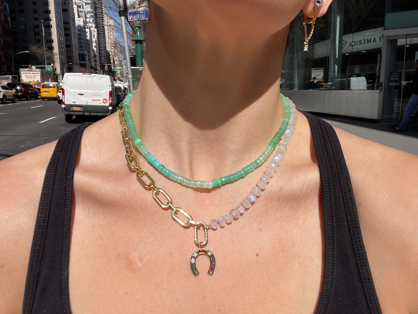 Magically Delicious - Chryso Chalcedony Ombré Gemstone Necklace